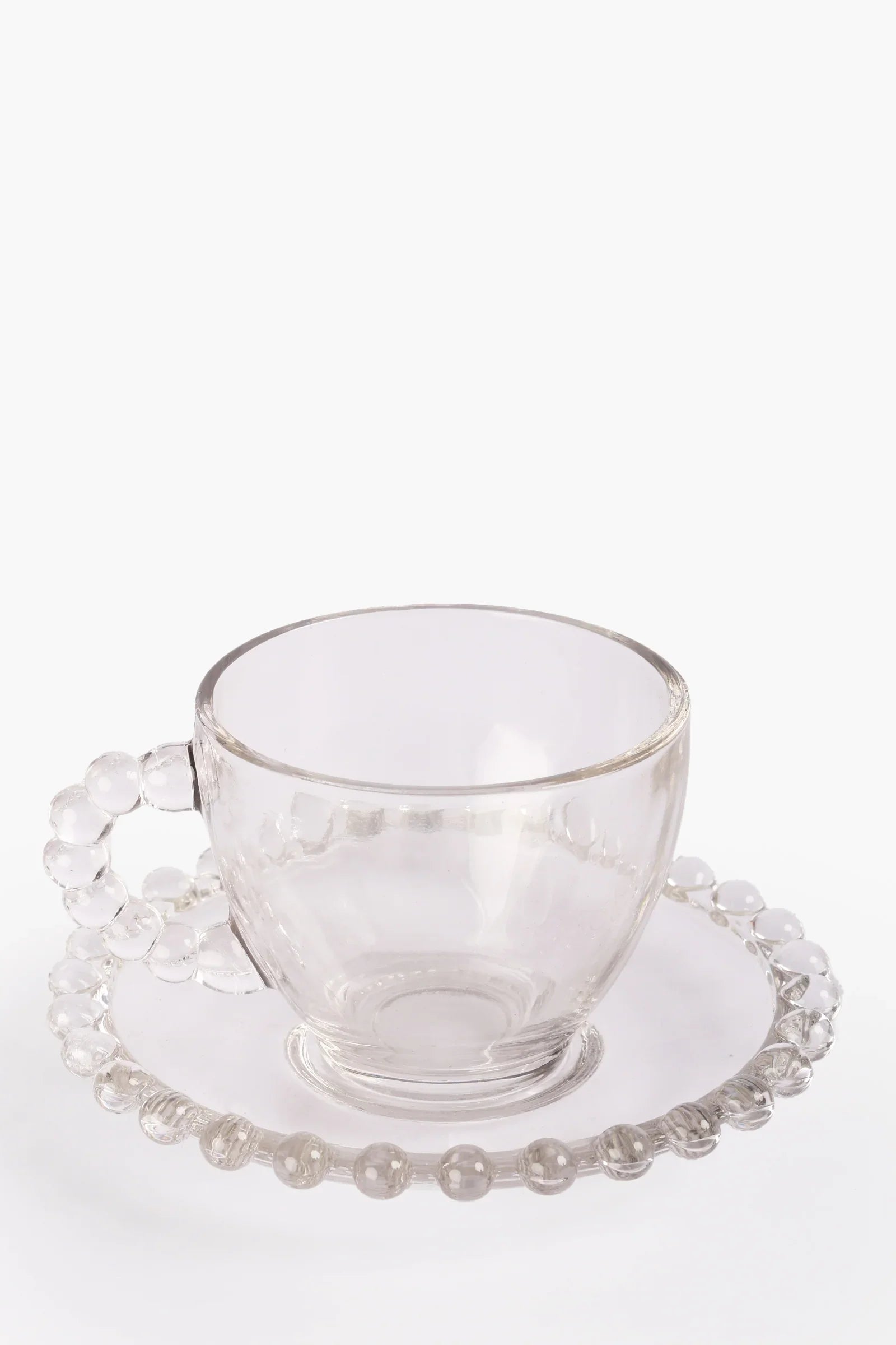 Pearl Glass Mug & Saucer Set