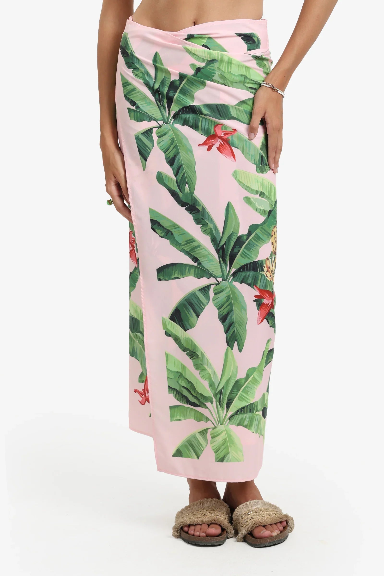 Leaves Print Beach Sarong Wrap