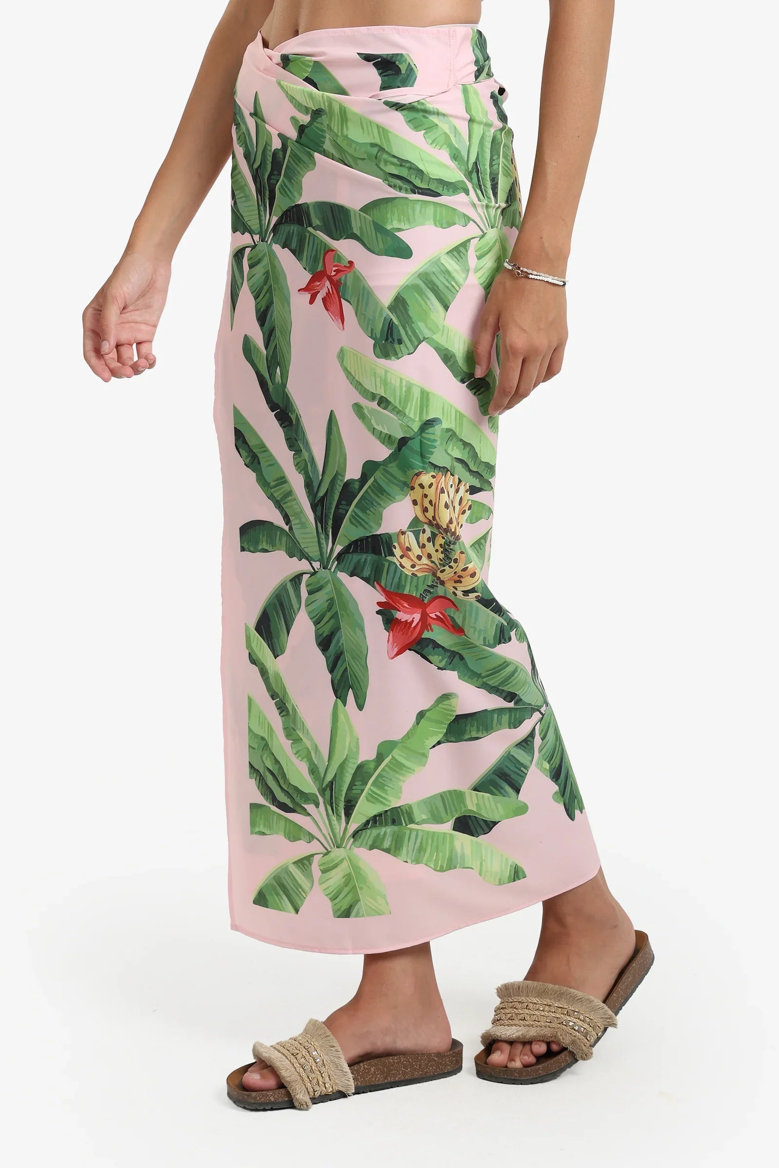 Leaves Print Beach Sarong Wrap
