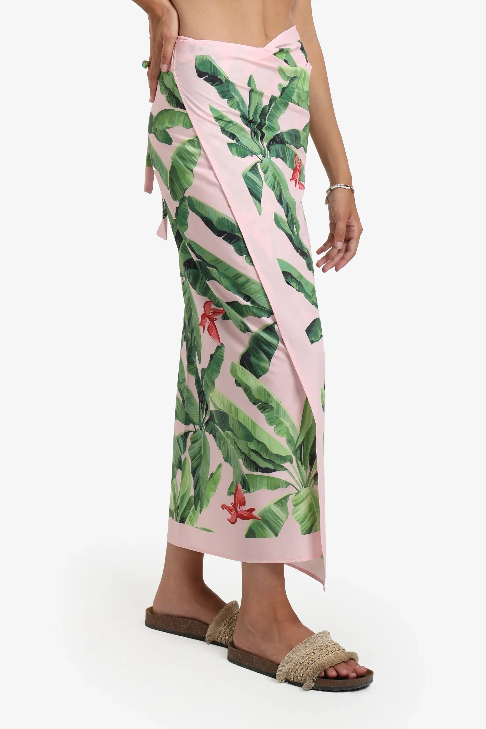 Leaves Print Beach Sarong Wrap