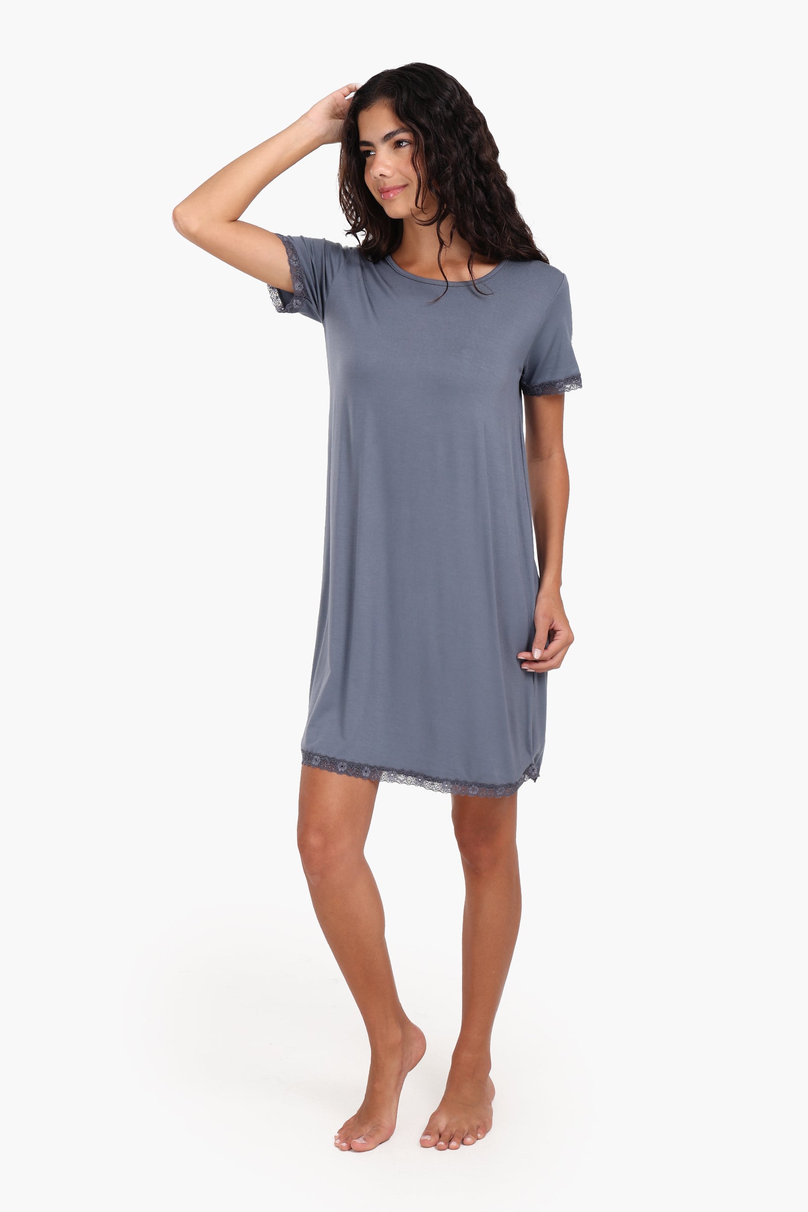 Lightweight Nightgown with Lace