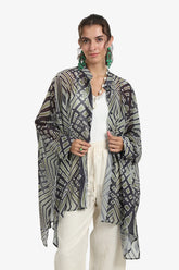 قميص بونشو شيفون مطبوع