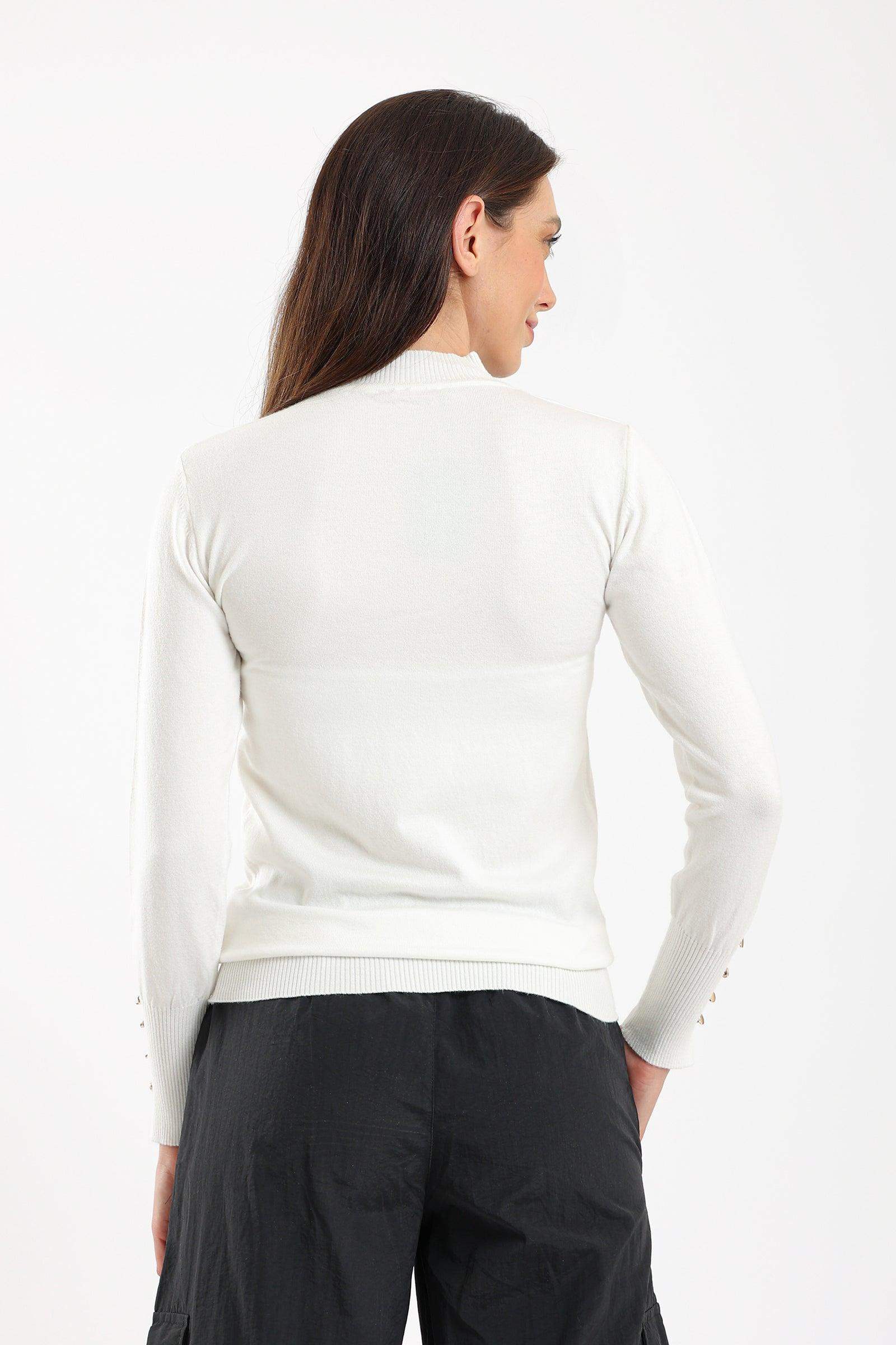 4 Buttoned Sleeves Pullover - Carina - كارينا