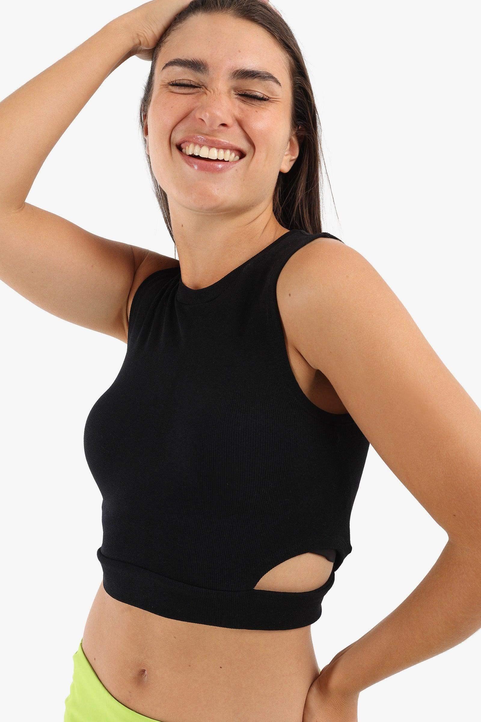 Ribbed Top with Cut Out Sides - Carina - كارينا