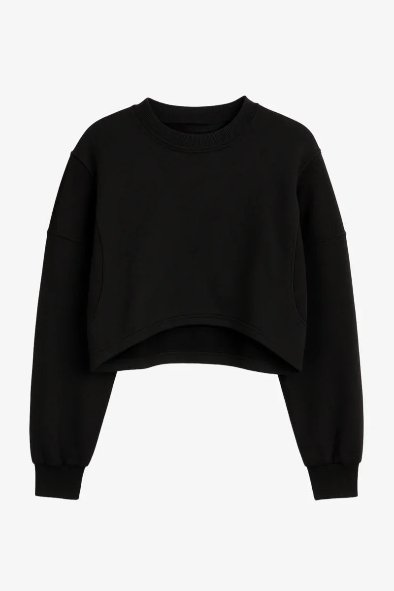 Cropped Cotton Sweatshirt
