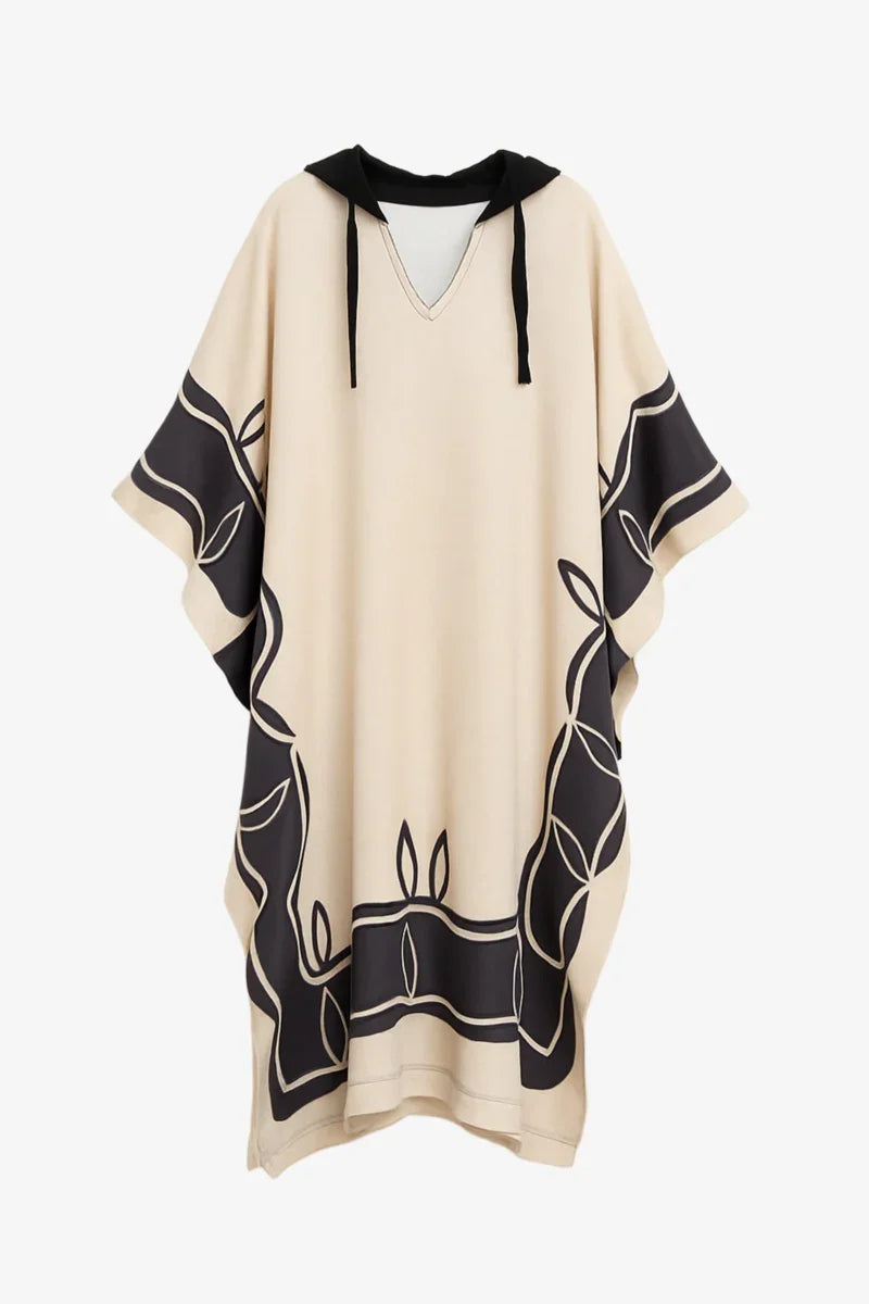Chic Printed Hooded Abaya