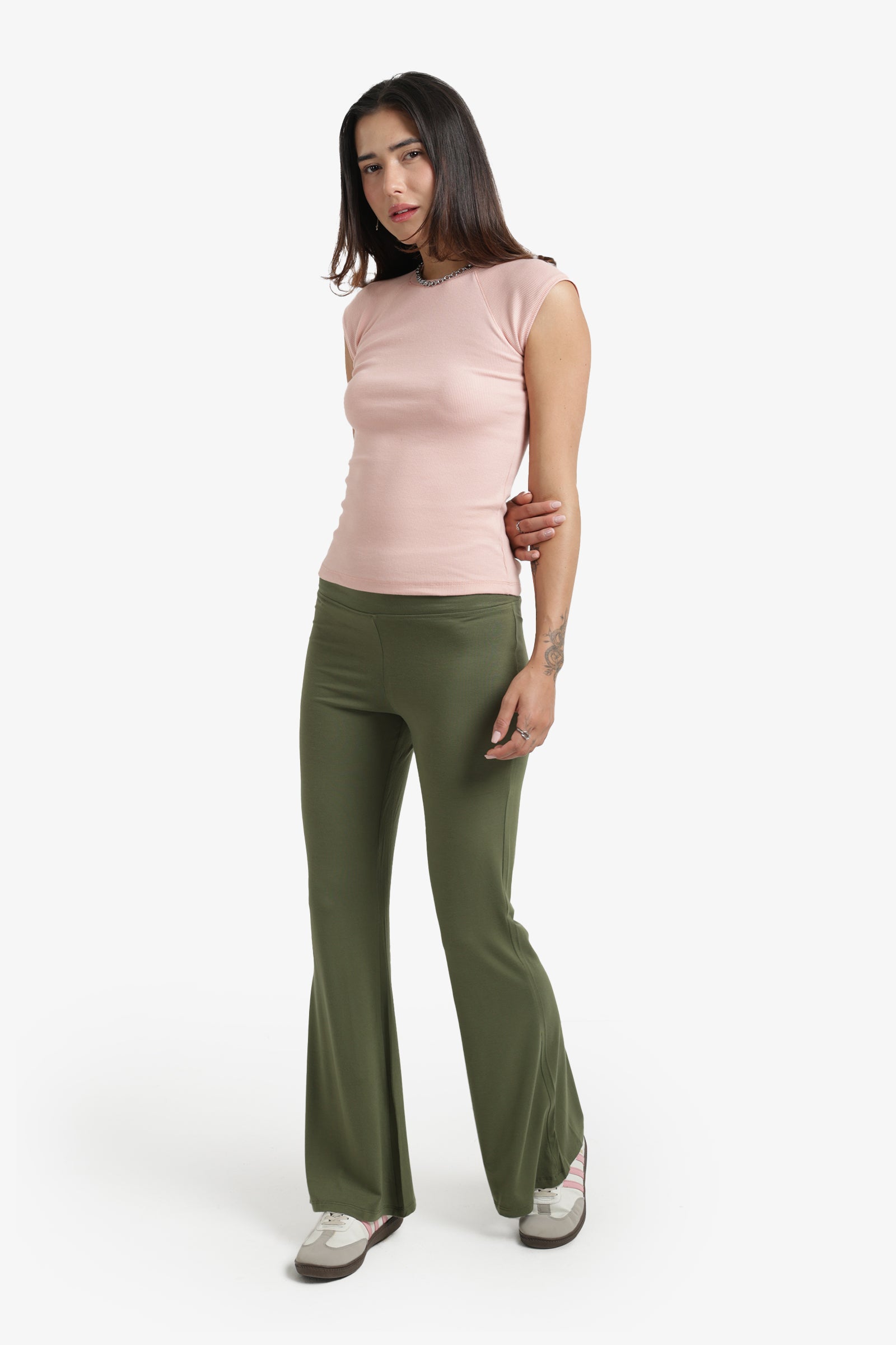 Ribbed Cap Sleeves Top