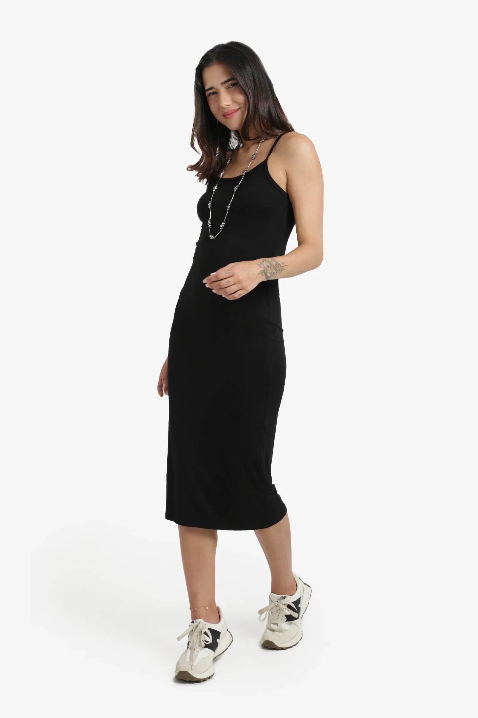 Plain Slim Fit Midi Dress