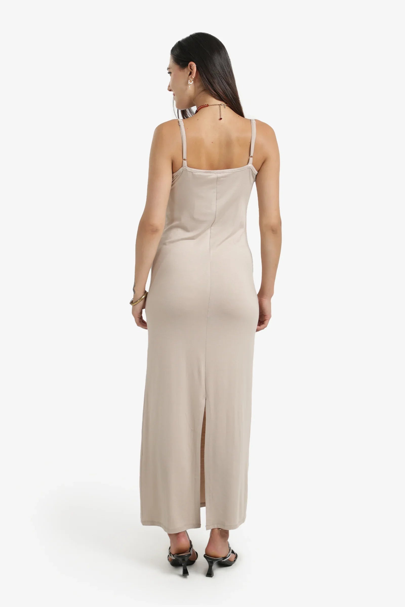Plain Slim Fit Maxi Dress