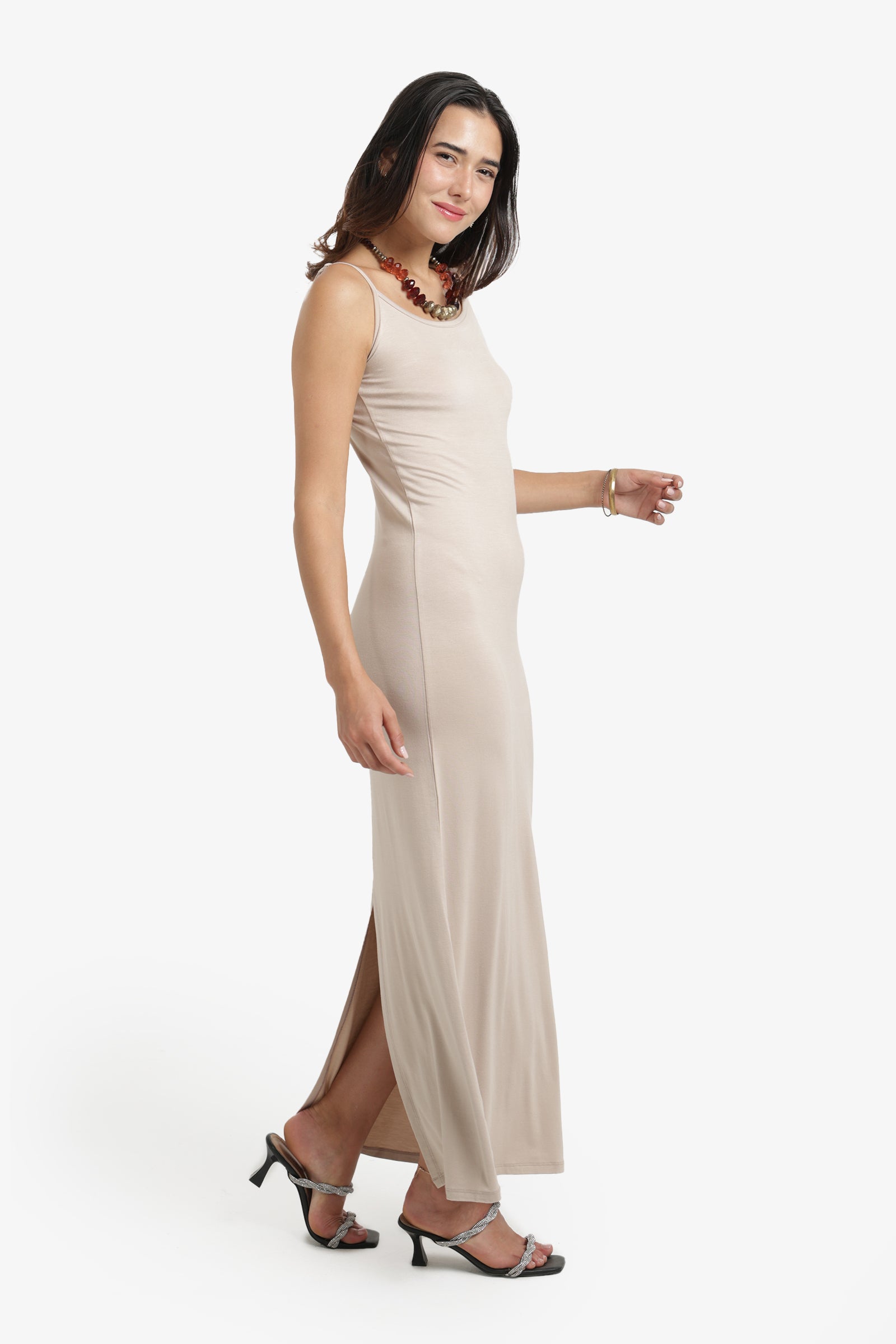 Plain Slim Fit Maxi Dress