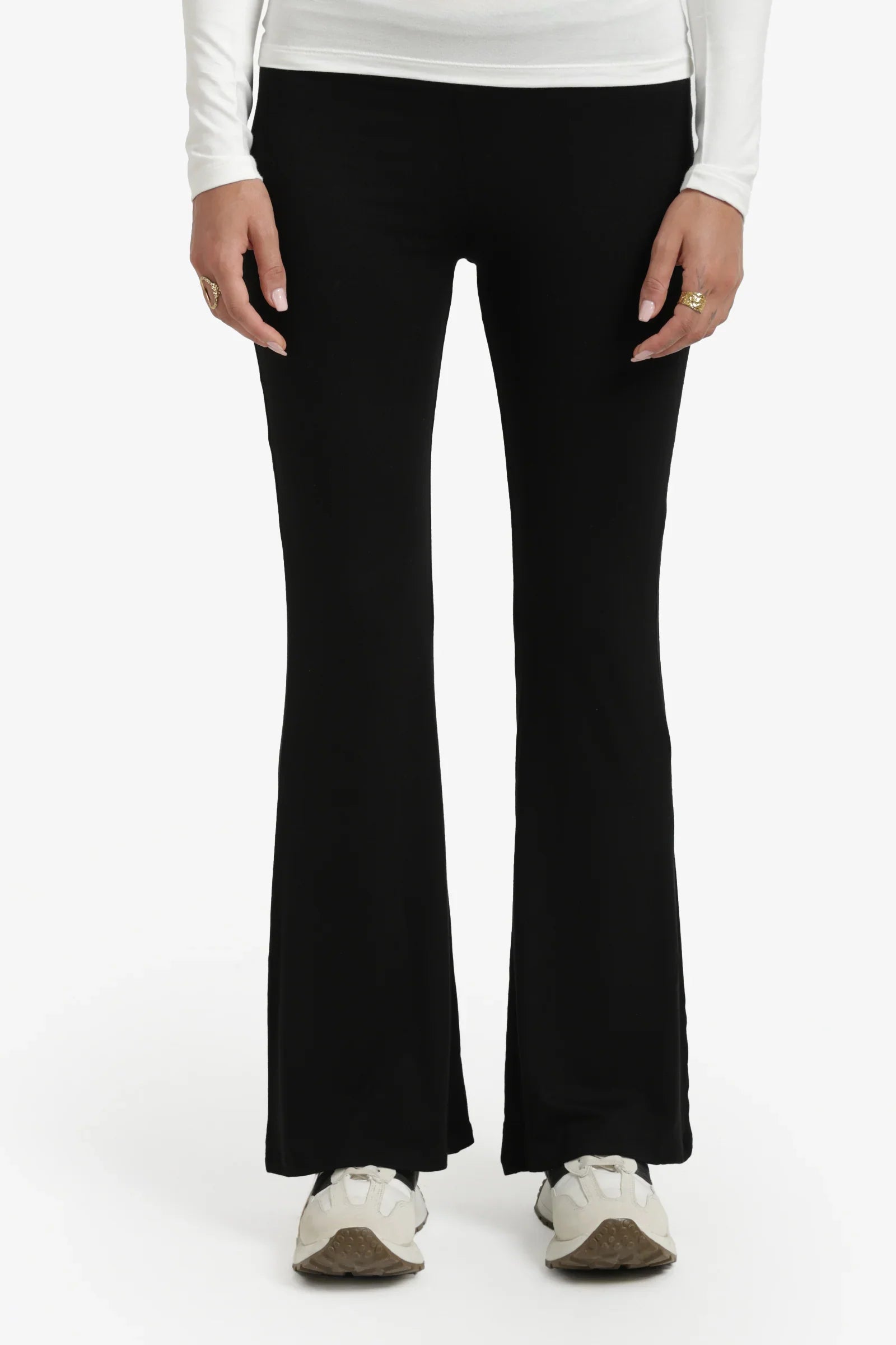 Elastic Waist Flare Pants