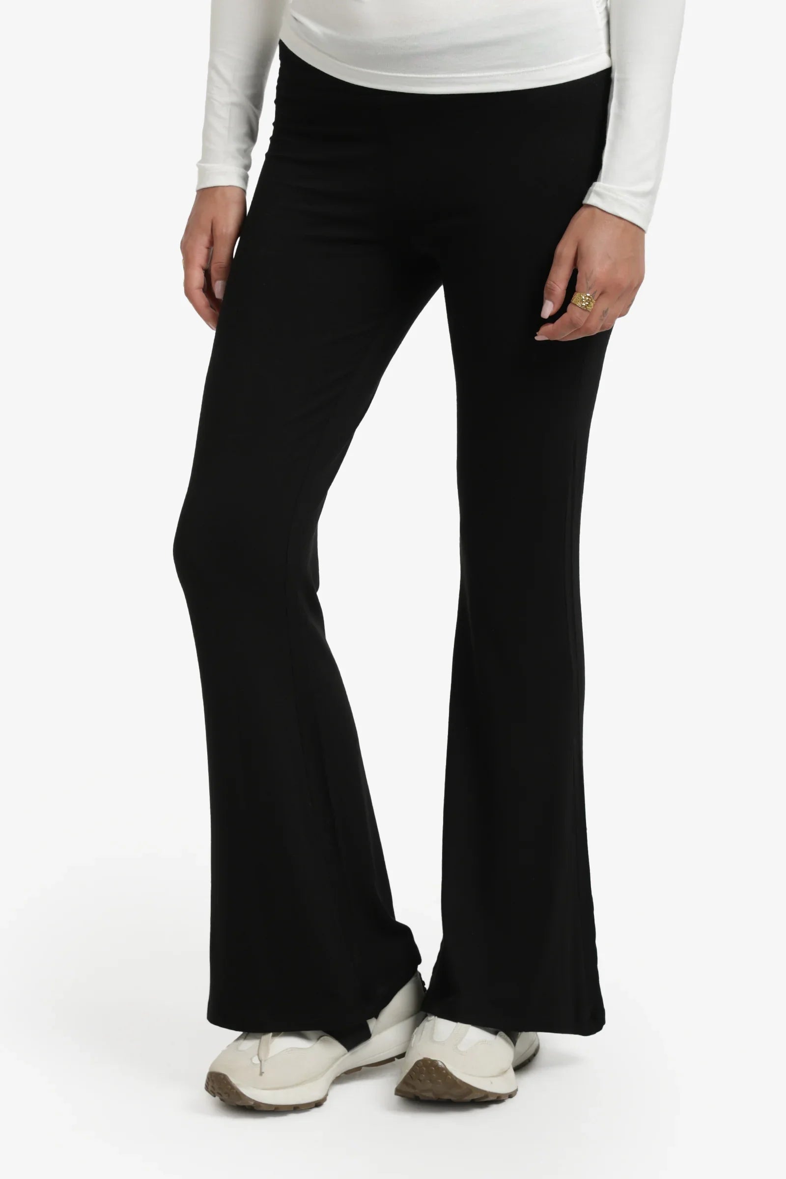 Elastic Waist Flare Pants