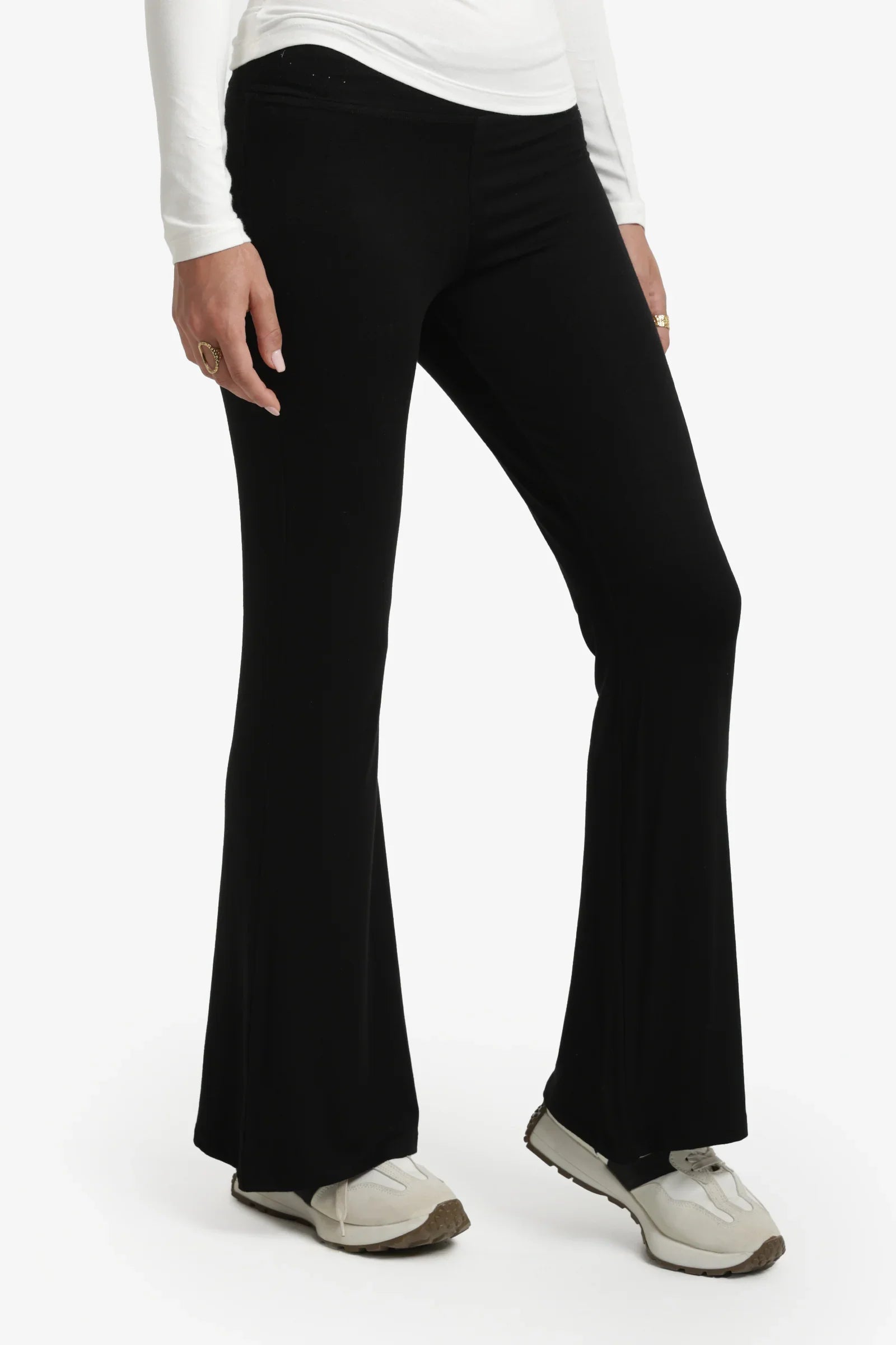 Elastic Waist Flare Pants
