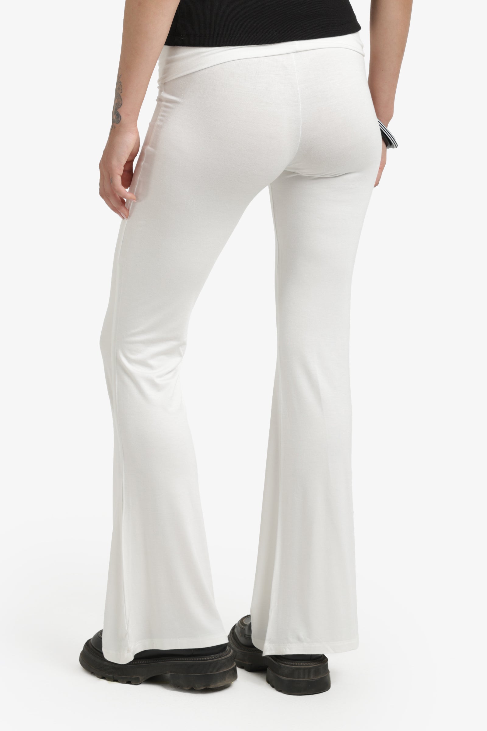 Elastic Waist Flare Pants