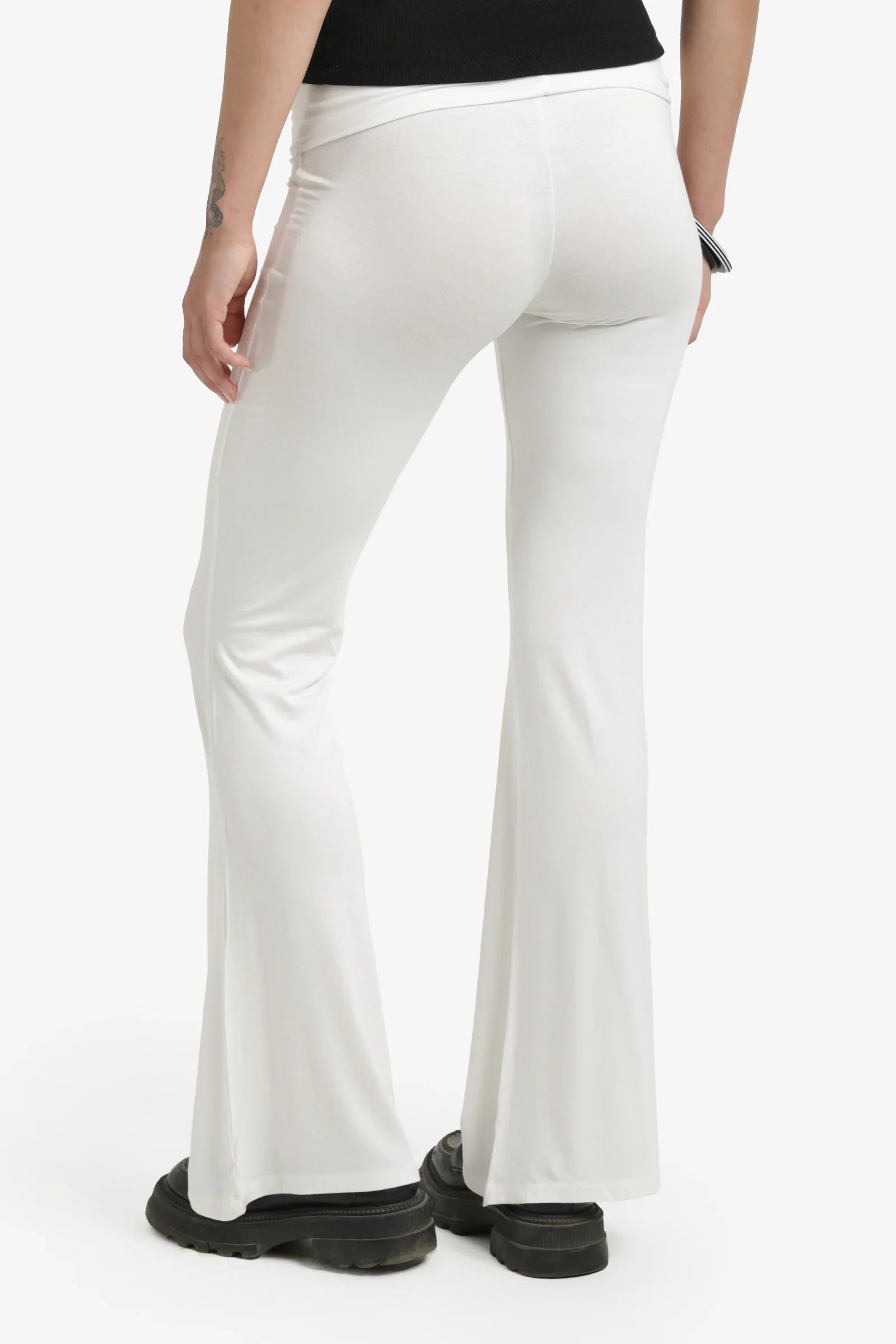 Elastic Waist Flare Pants
