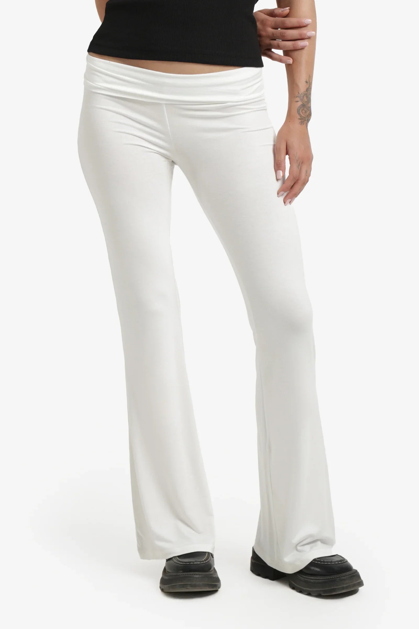 Elastic Waist Flare Pants