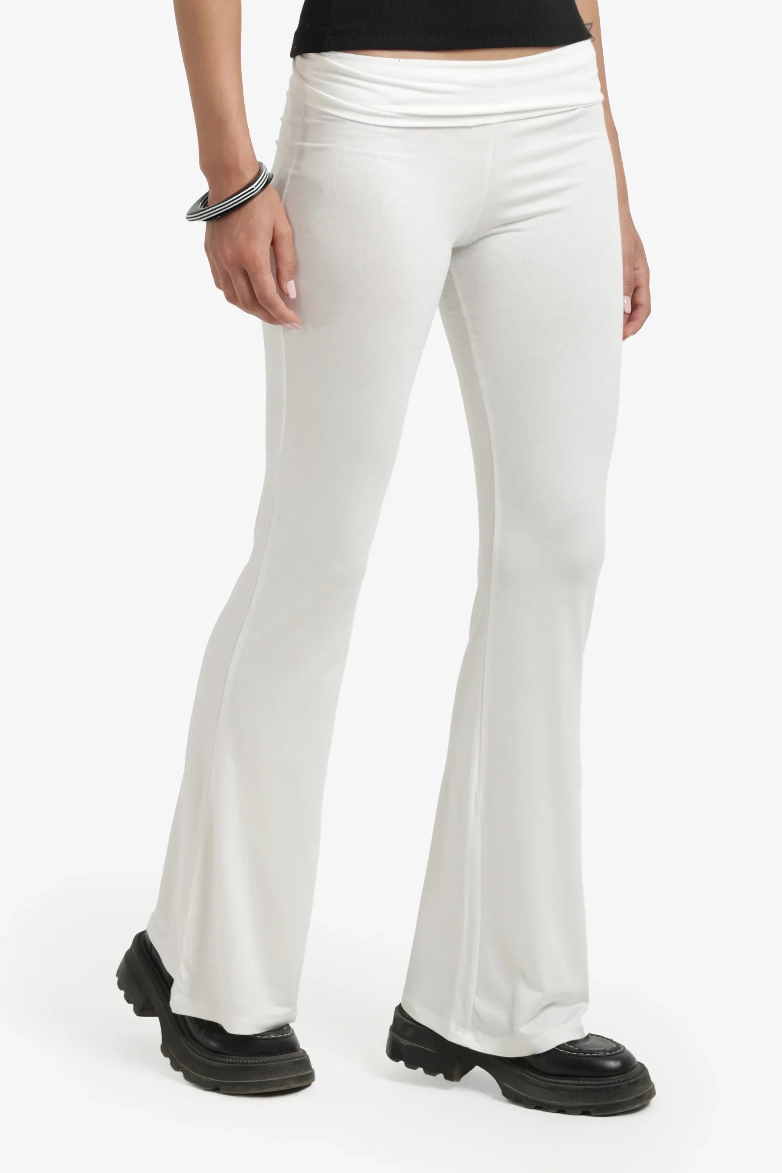 Elastic Waist Flare Pants
