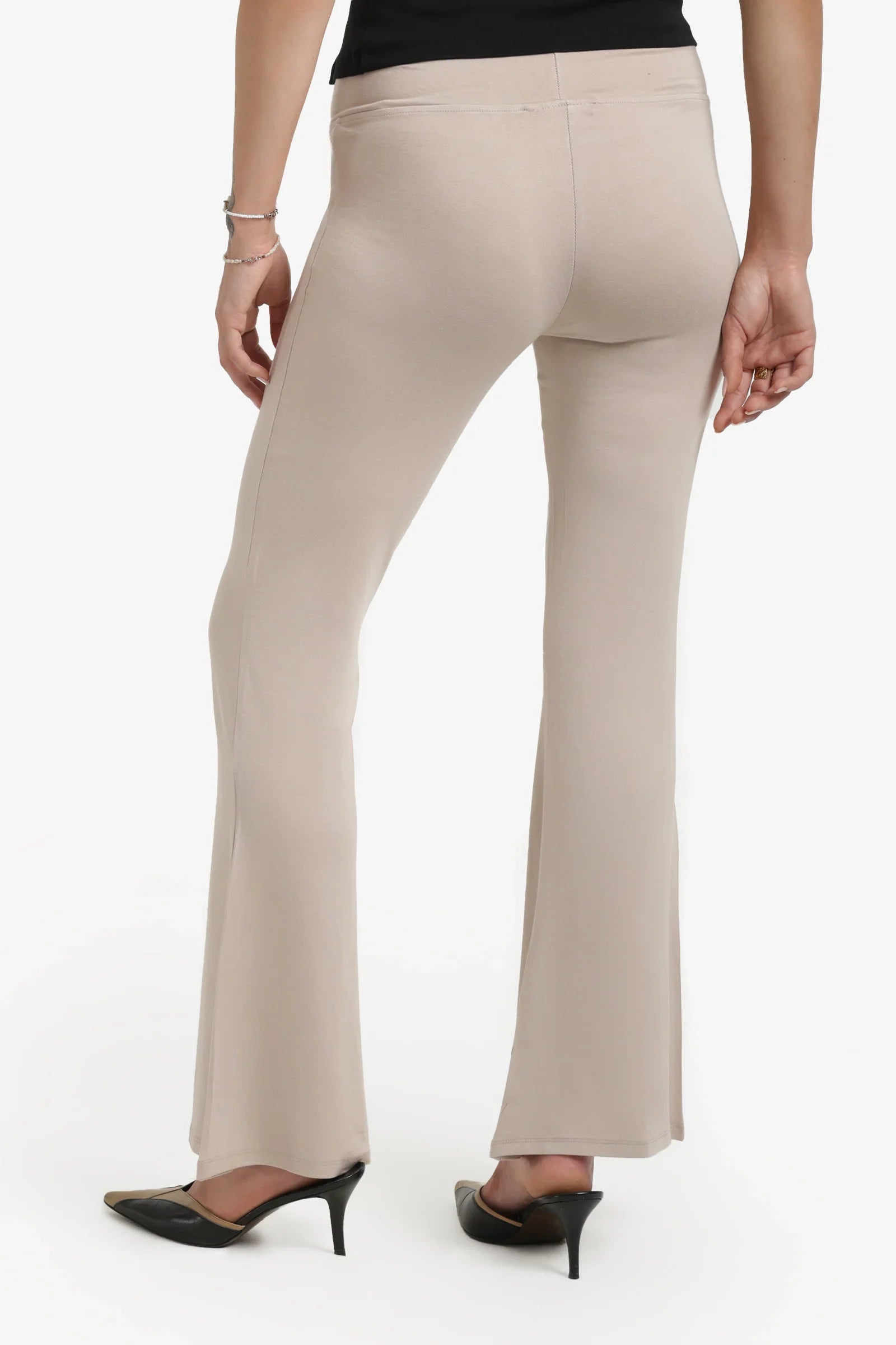 Elastic Waist Flare Pants