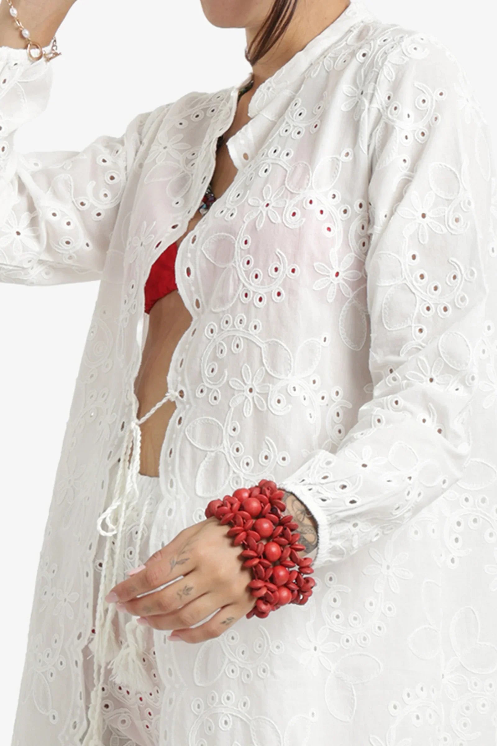 Self Patterned Beach Kimono