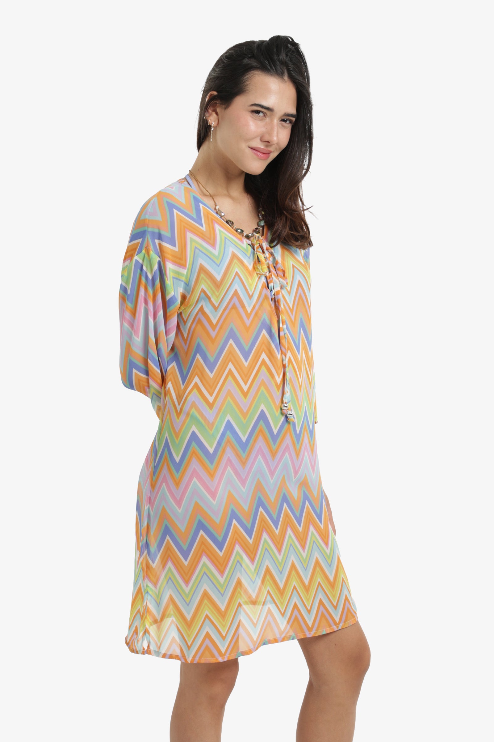 Breezy Zigzag Beach Dress