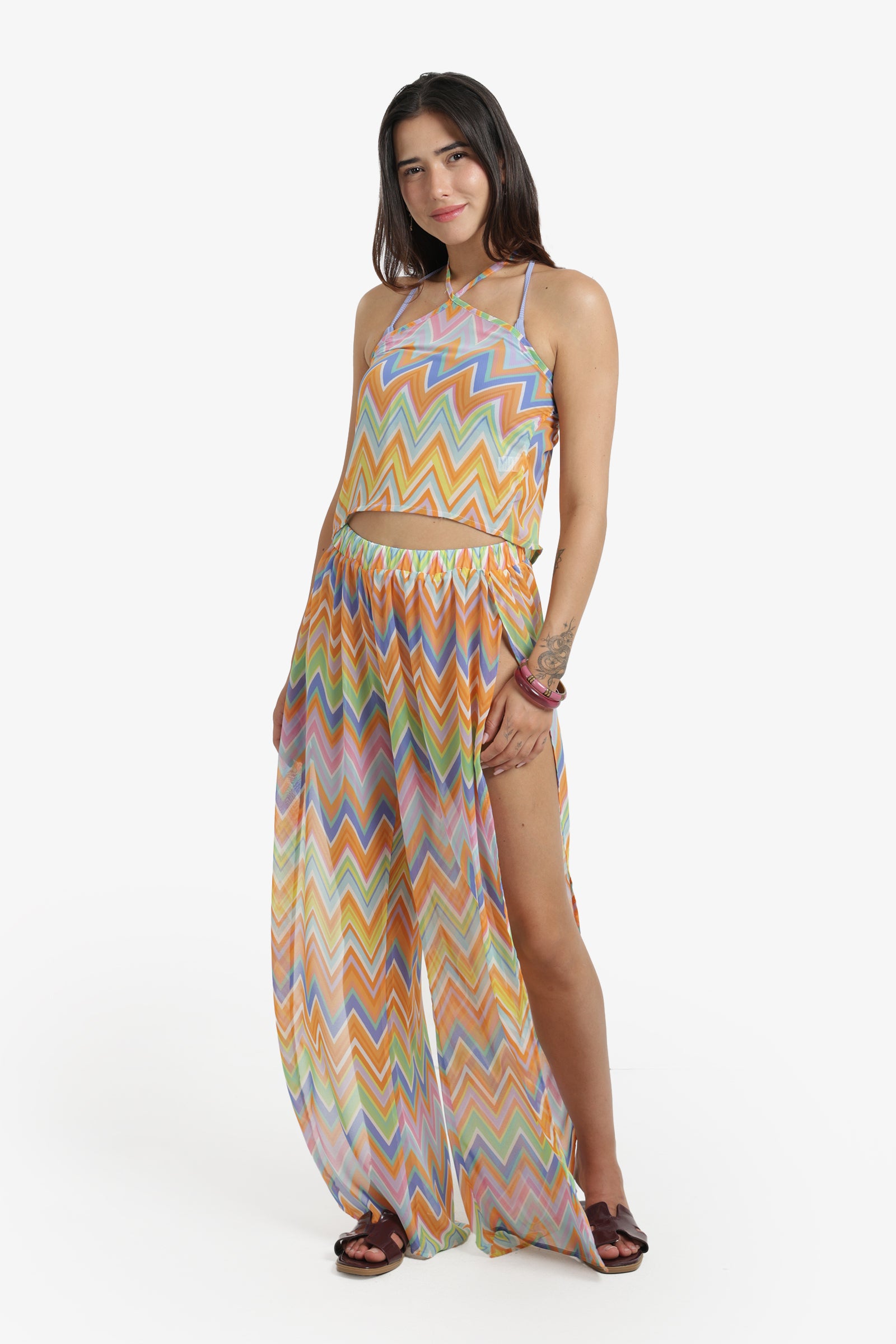 Zigzag Chiffon Beach Top