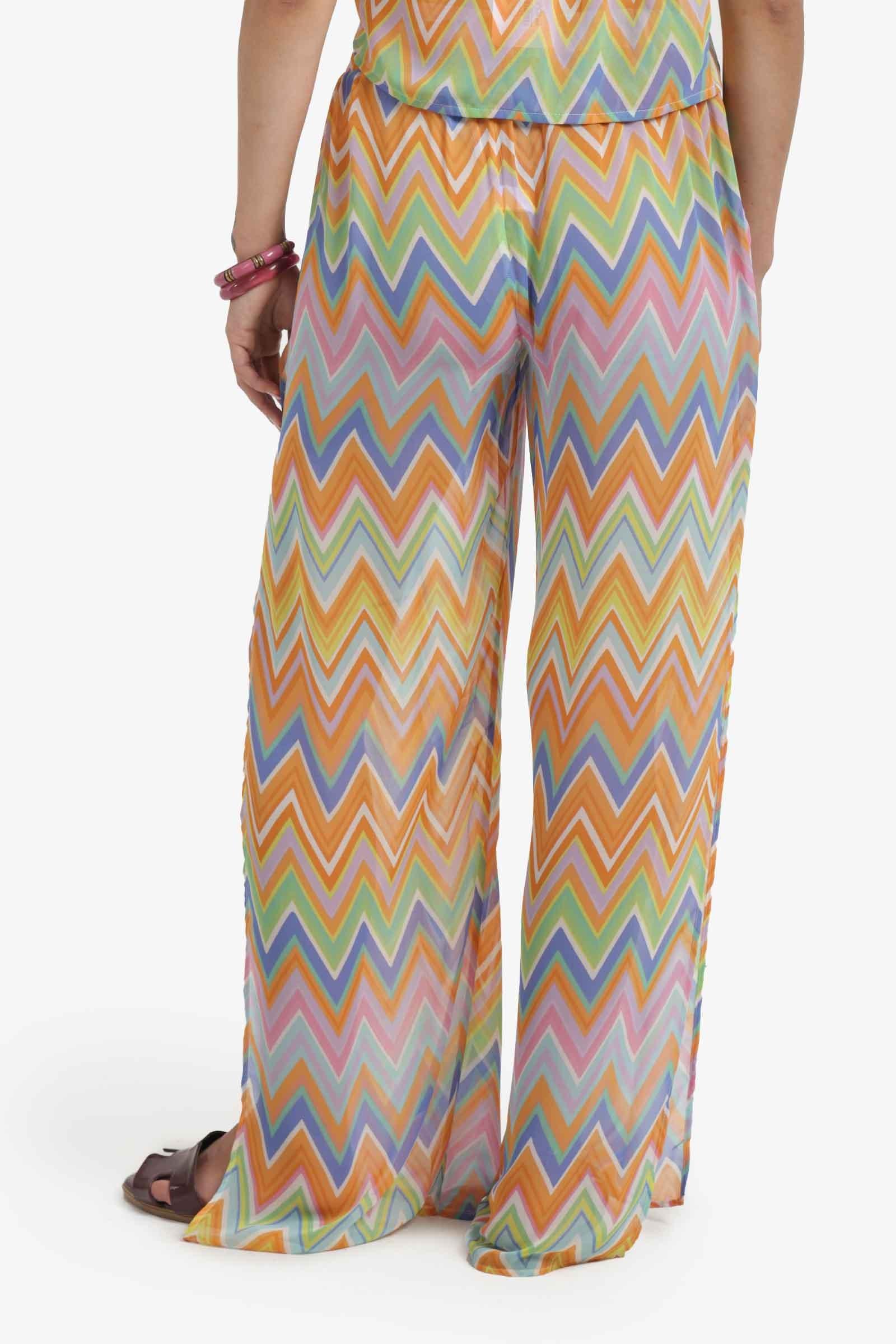 Chevron Print Sheer Beach Pants