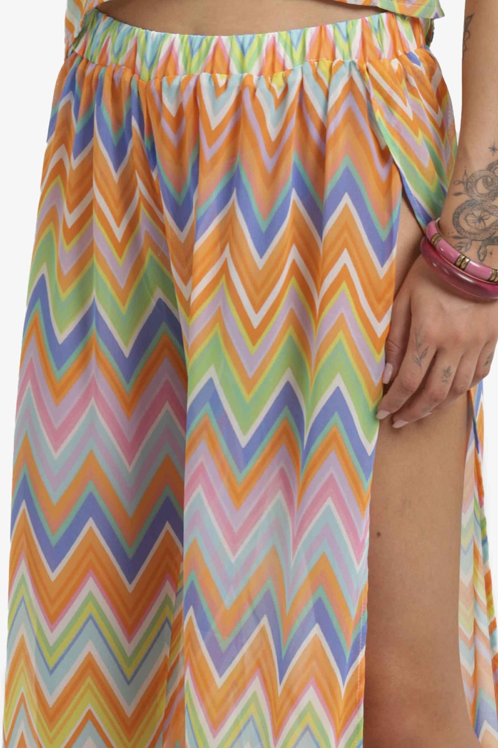 Chevron Print Sheer Beach Pants