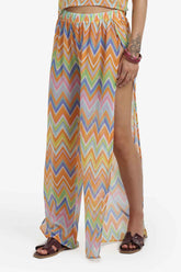Chevron Print Sheer Beach Pants