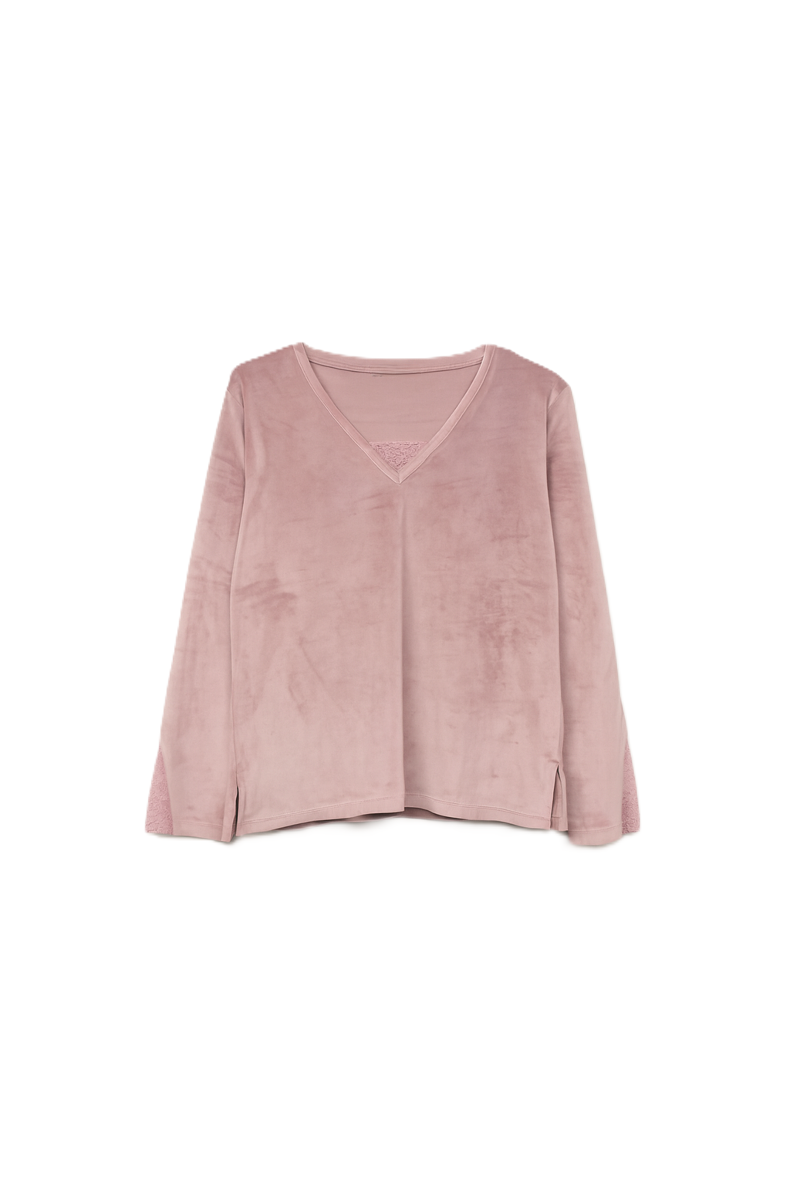 V-Neck with Lace Pyjama Set