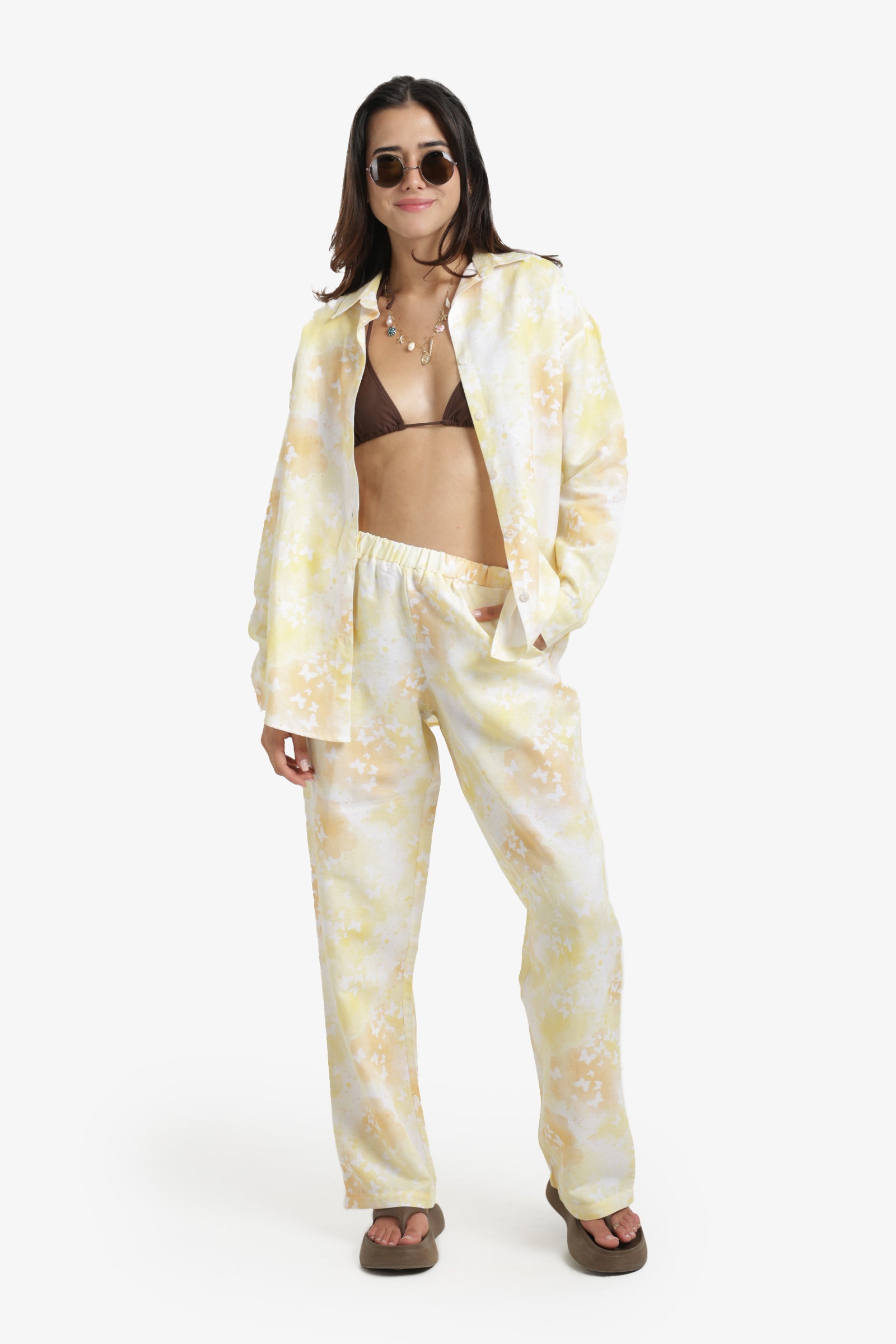 Self Pattern Beach Pants