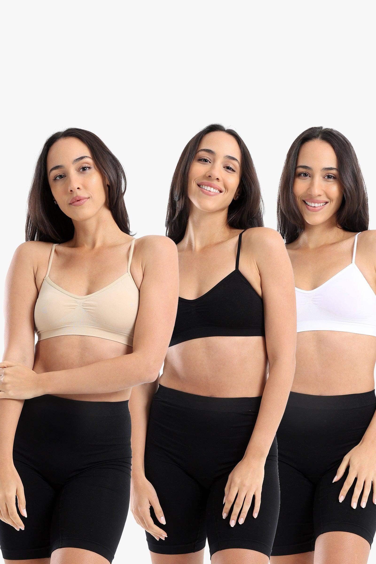 Microfiber Seamless Bralette - Pack of 3 - Carina - كارينا