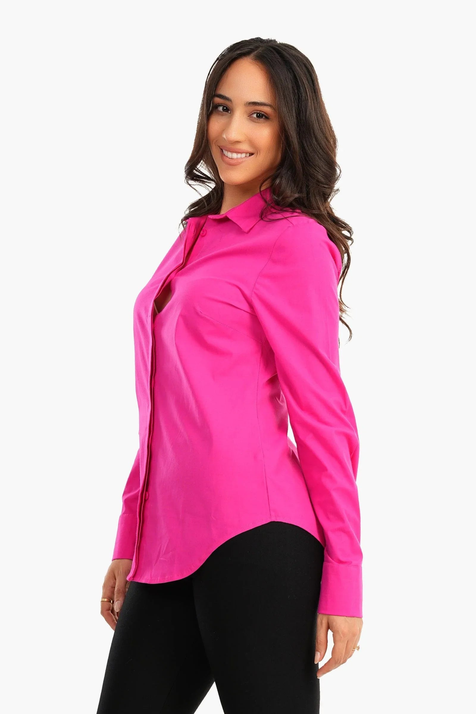 Shirt with Full Hidden Placket - Carina - كارينا