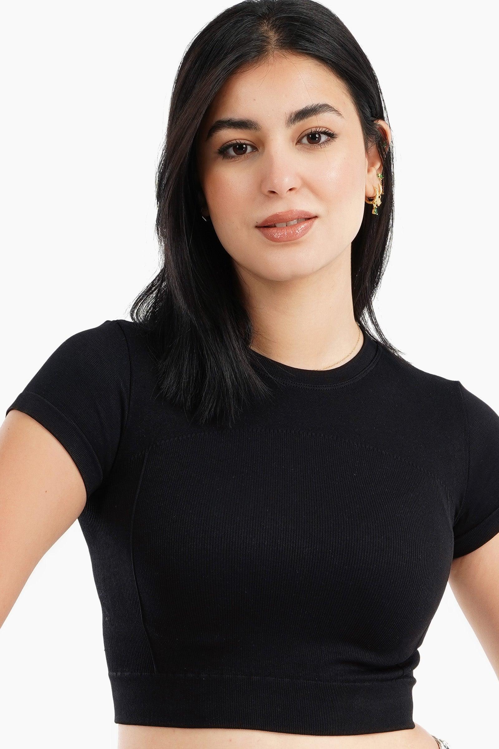 Short Sleeves Cropped Top - Carina - كارينا