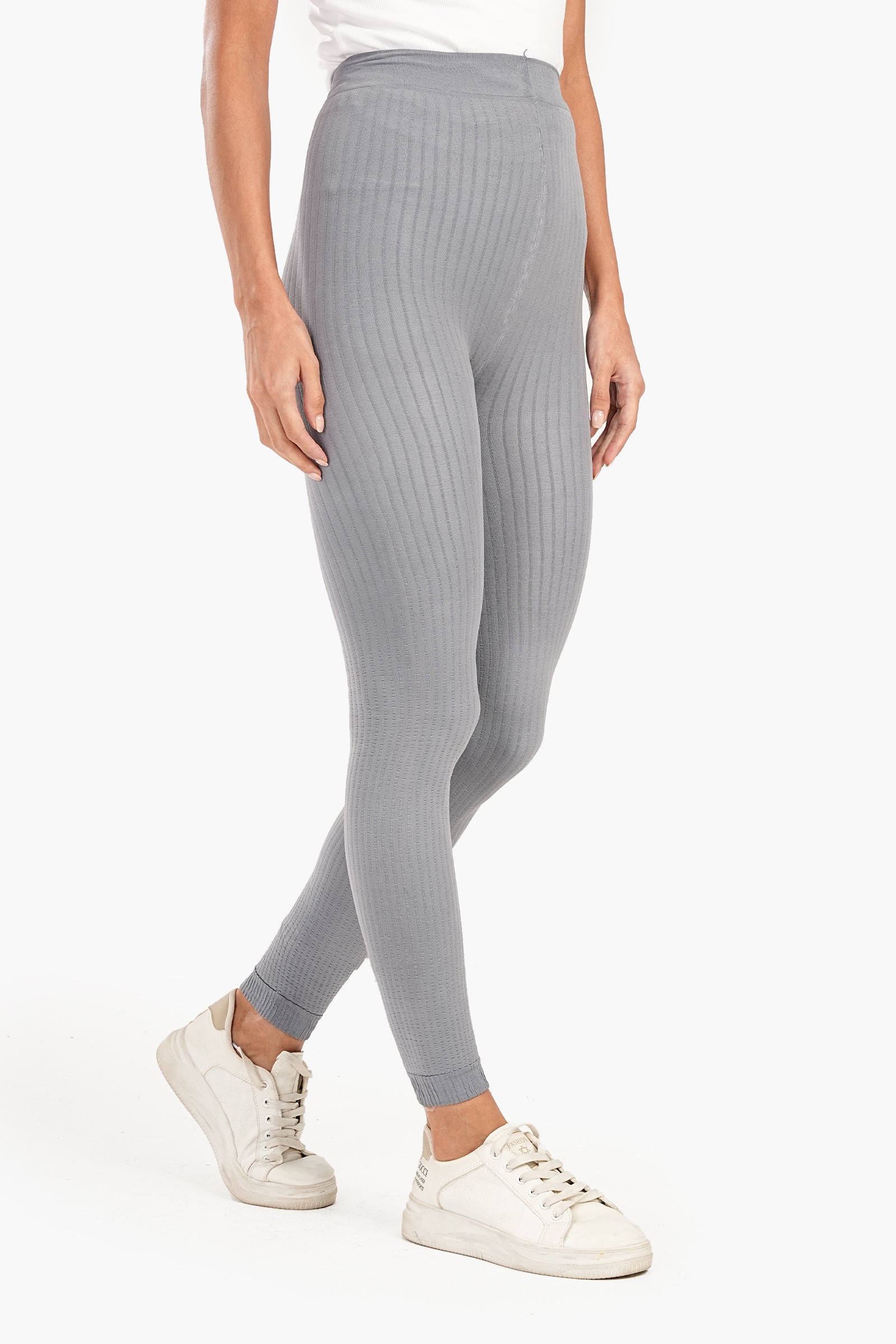 Gray ribbed leggings hotsell