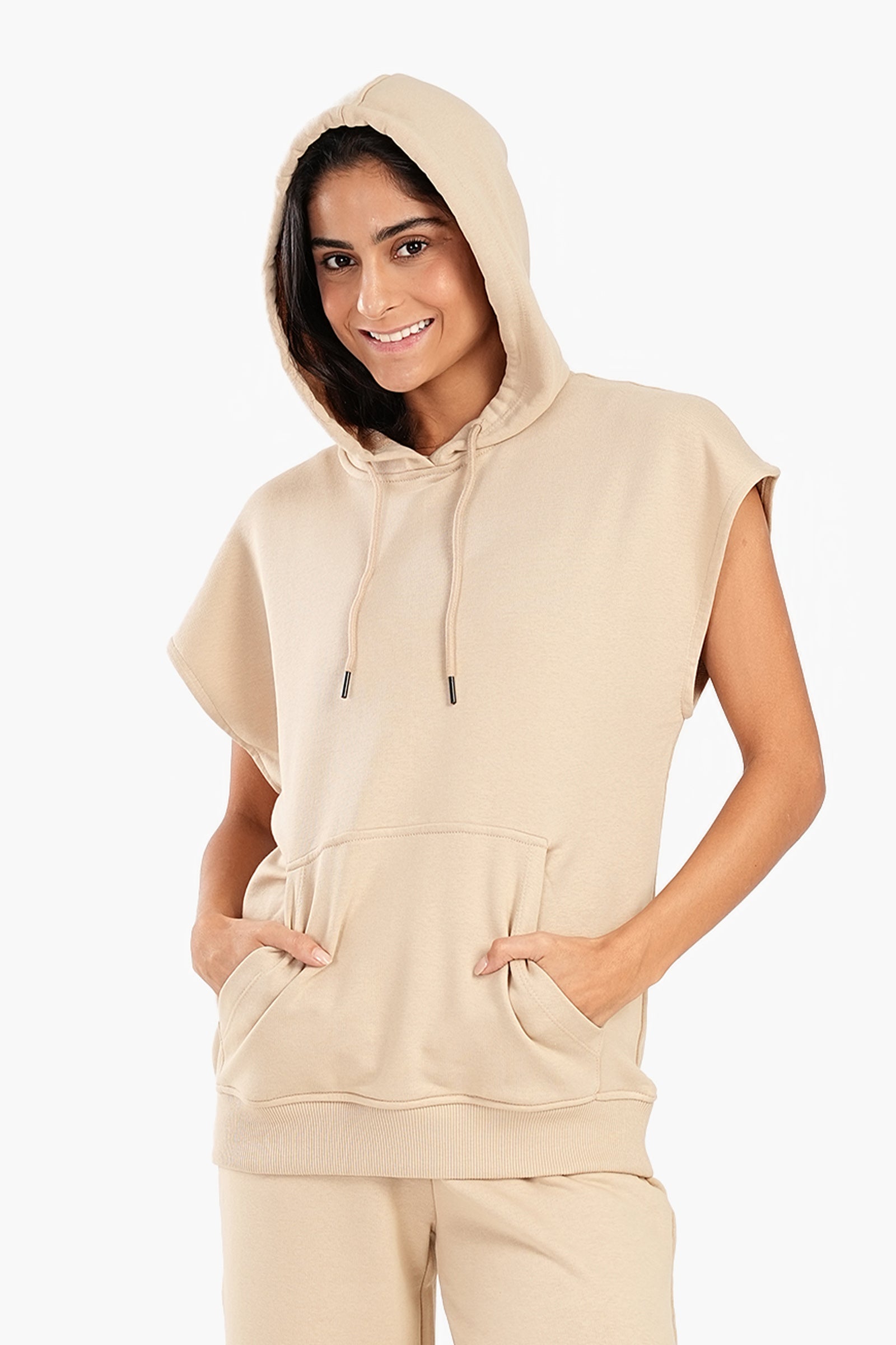 Lounge Hoodie with Cap Sleeves Carina Wear