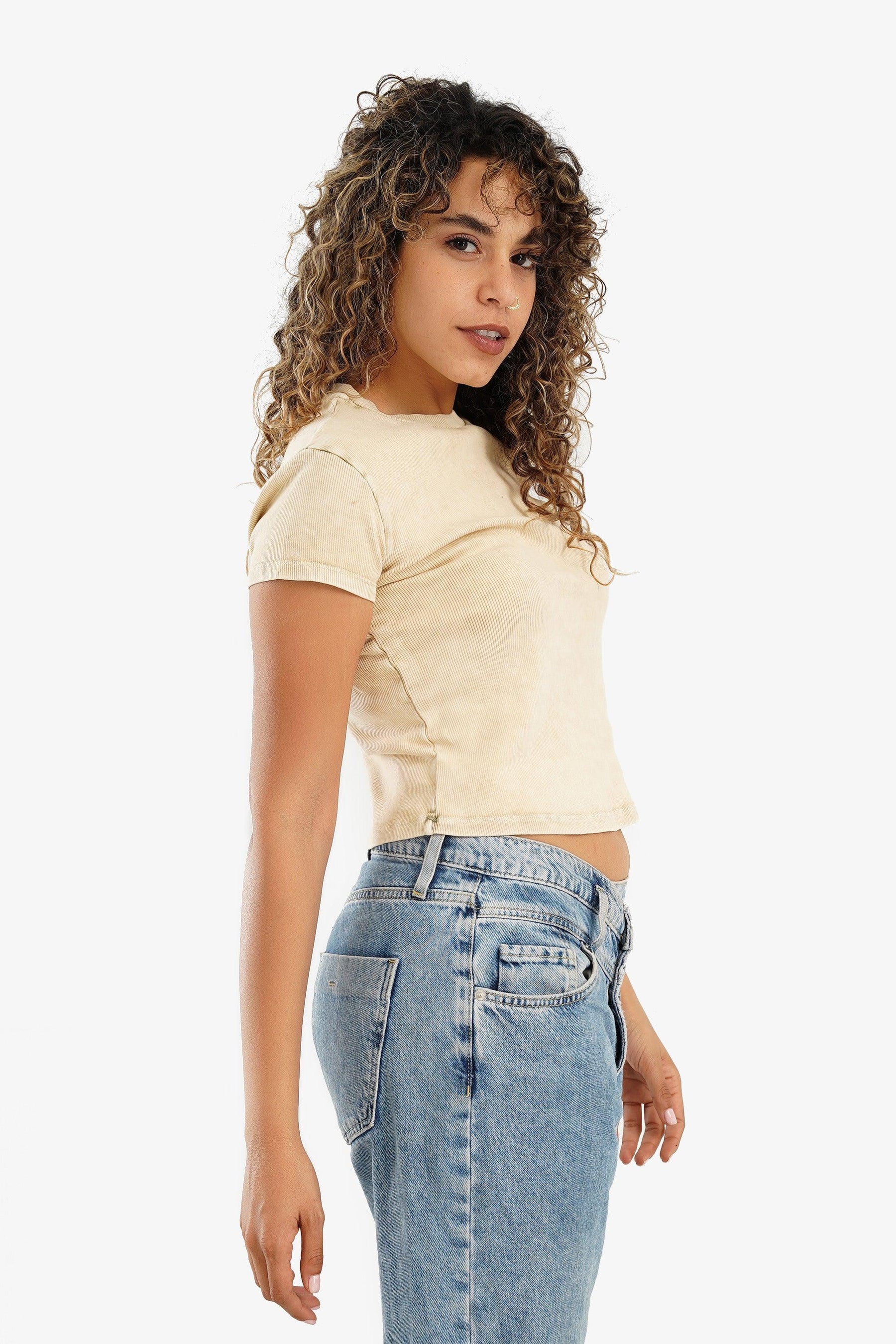 Cotton Ribbed Crop Top - Carina - كارينا