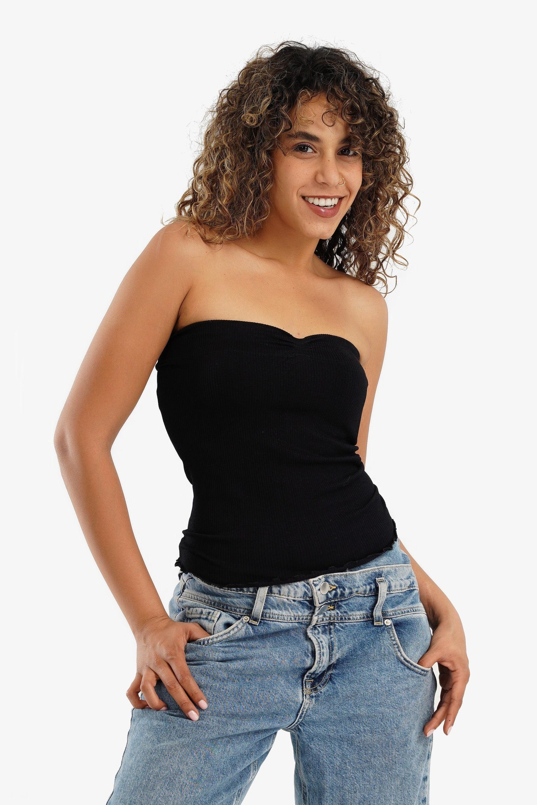 Strapless Ribbed Top - Carina - كارينا