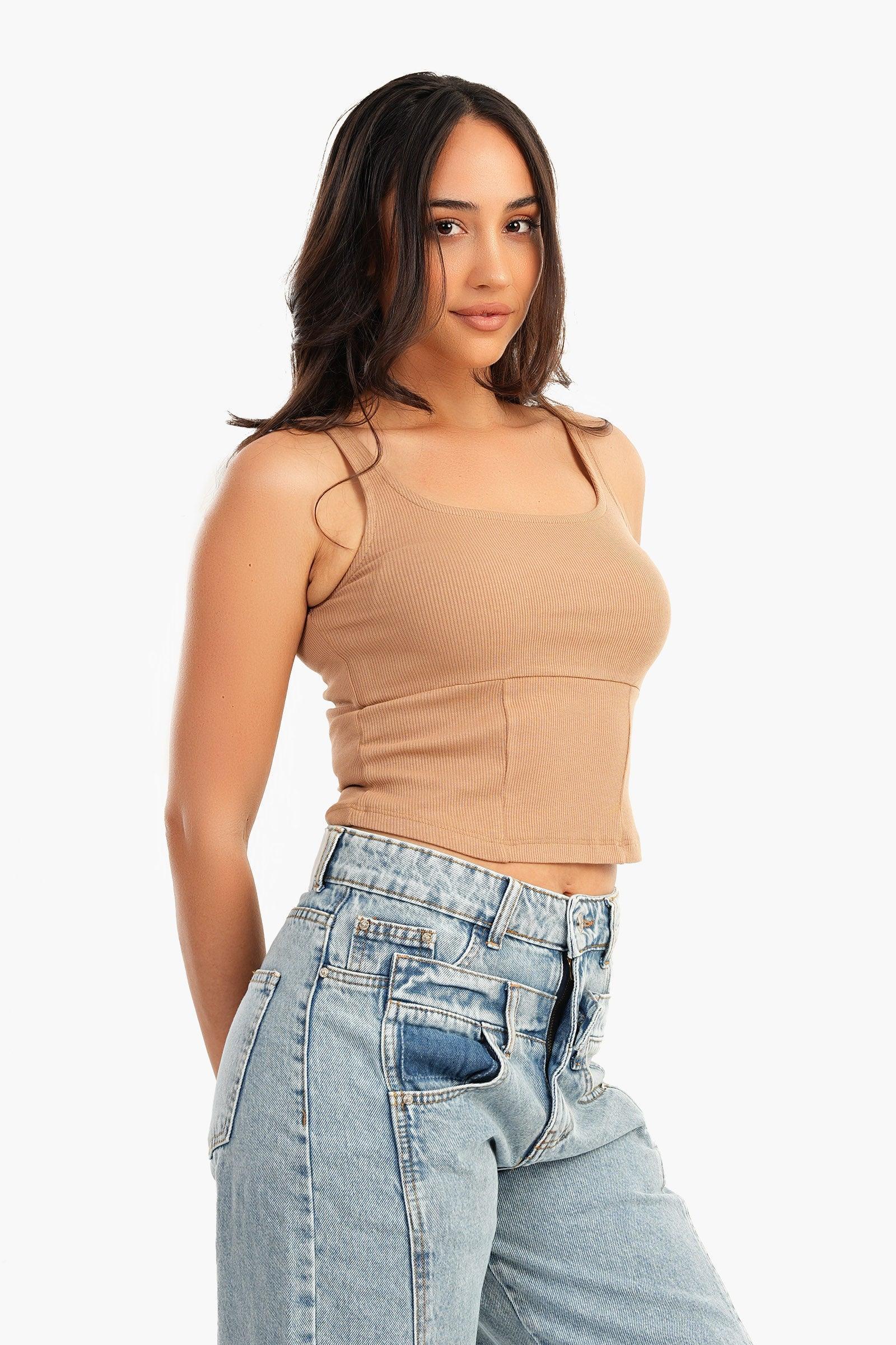 Cropped Ribbed Top - Carina - كارينا