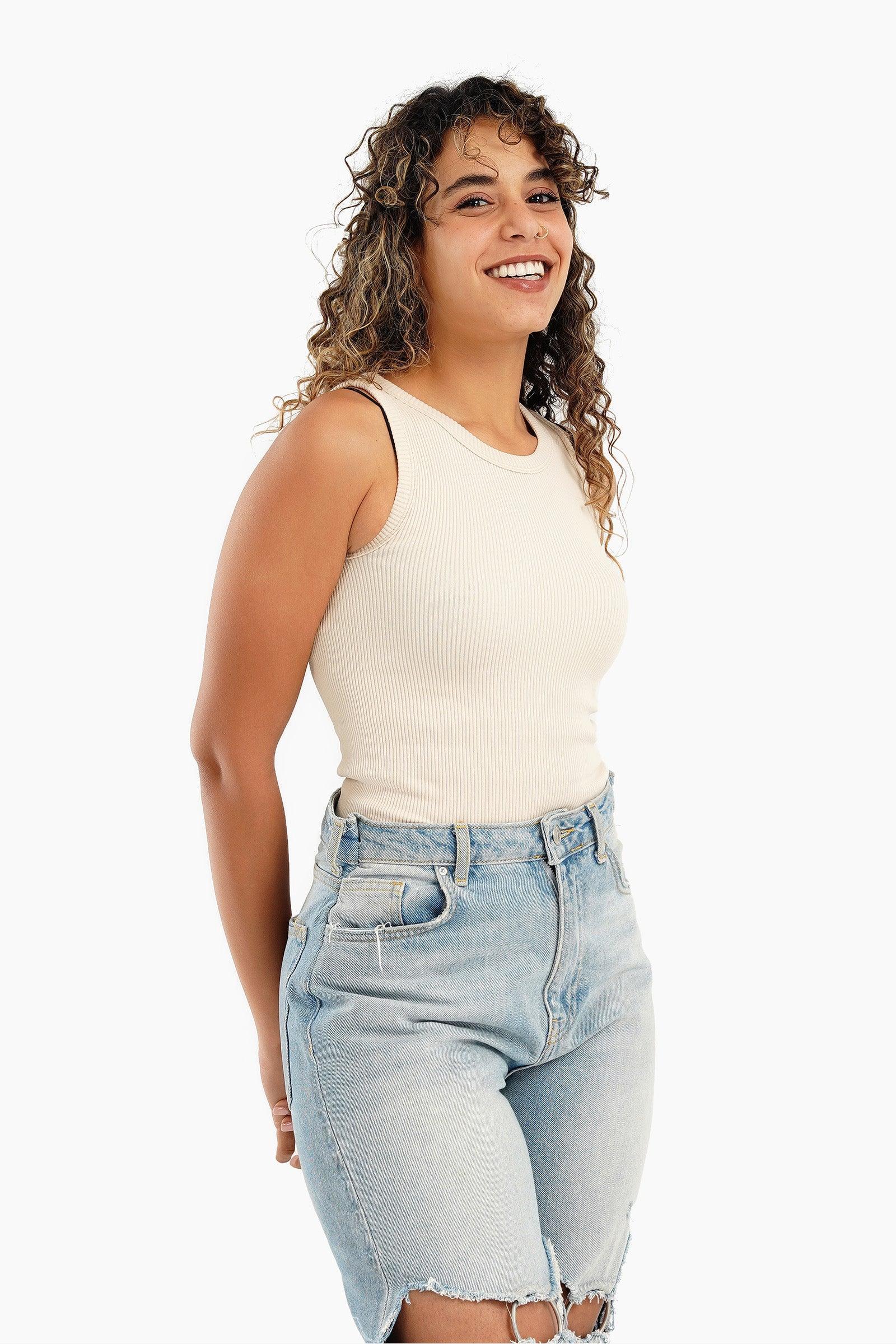 Microfiber Ribbed Top - Carina - كارينا