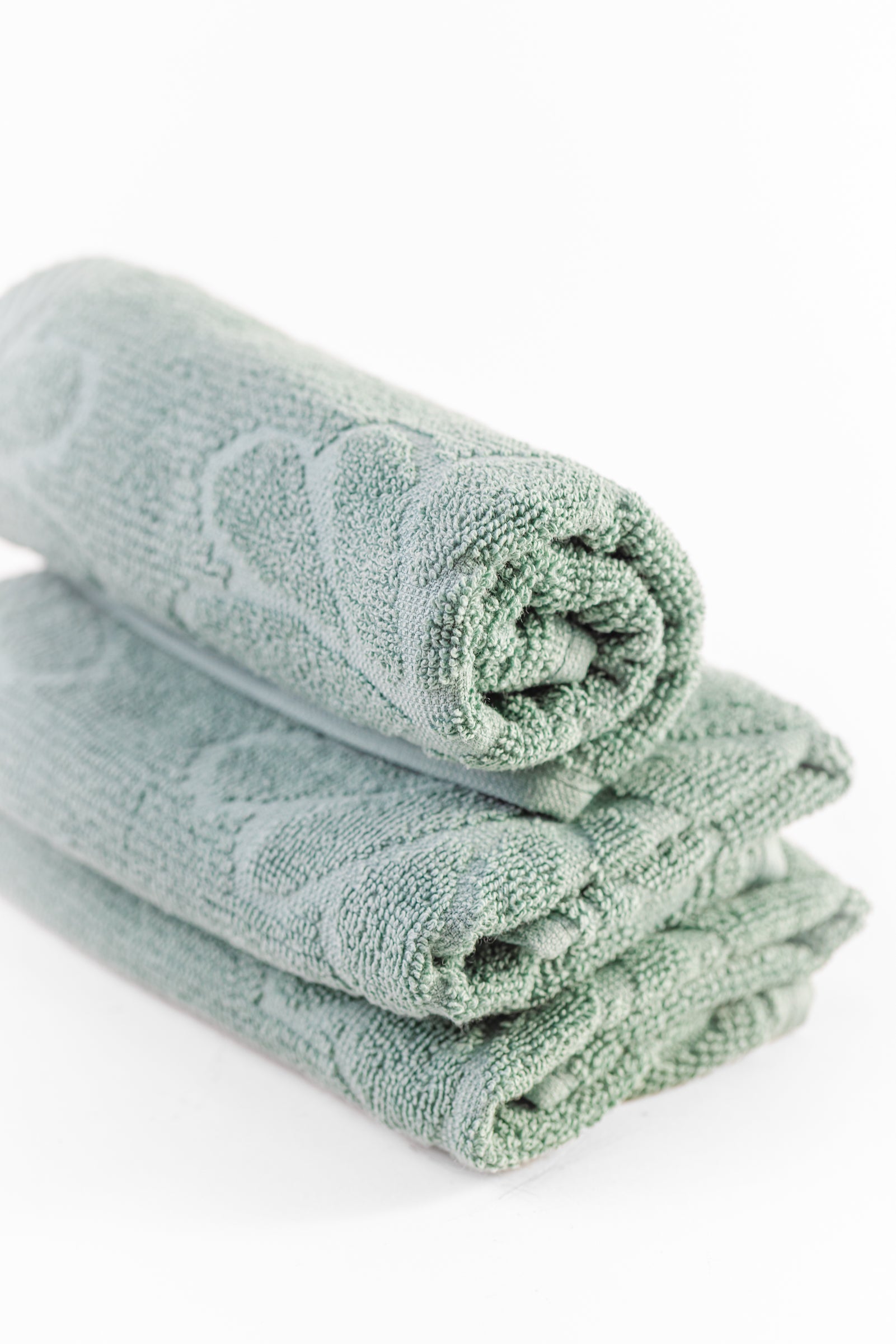 Flower Ribbed Towel Set - 3 Pcs