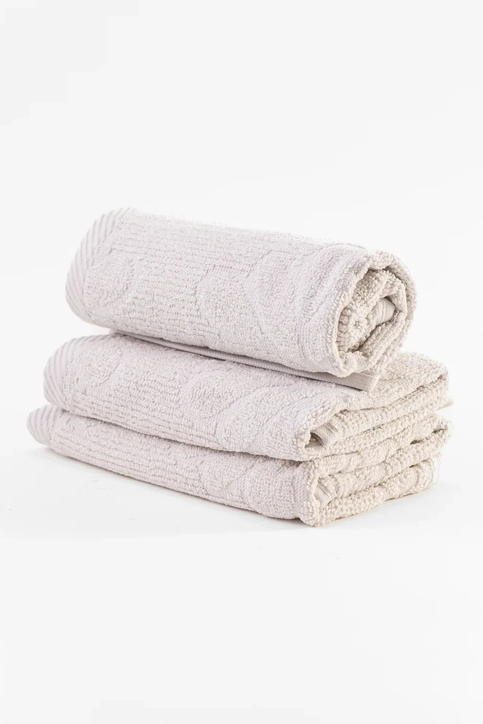 Flower Ribbed Towel Set - 3 Pcs
