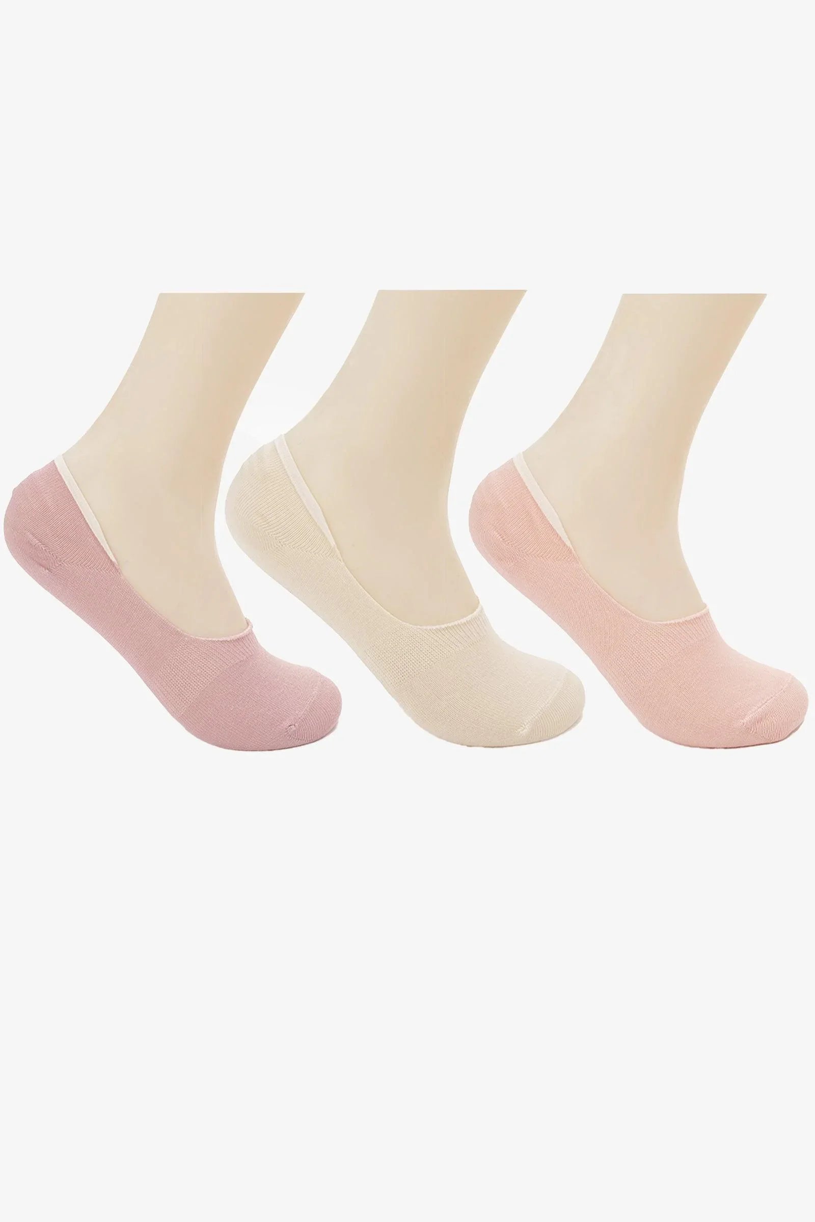 Cotton Invisible Socks - 3 Pairs - Carina - كارينا