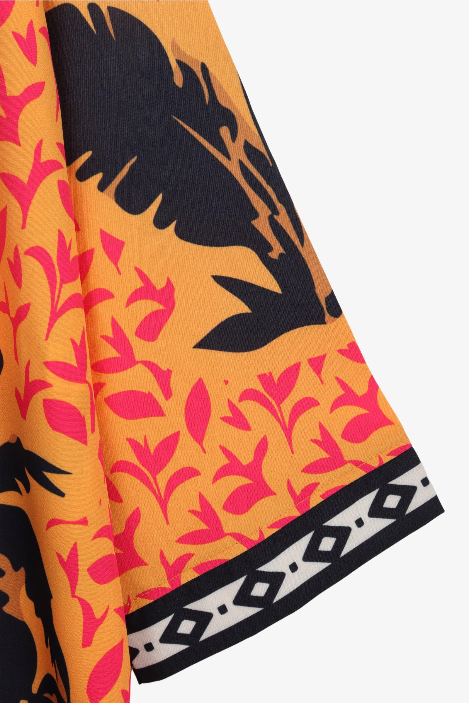 Colorful Palm Printed Kimono