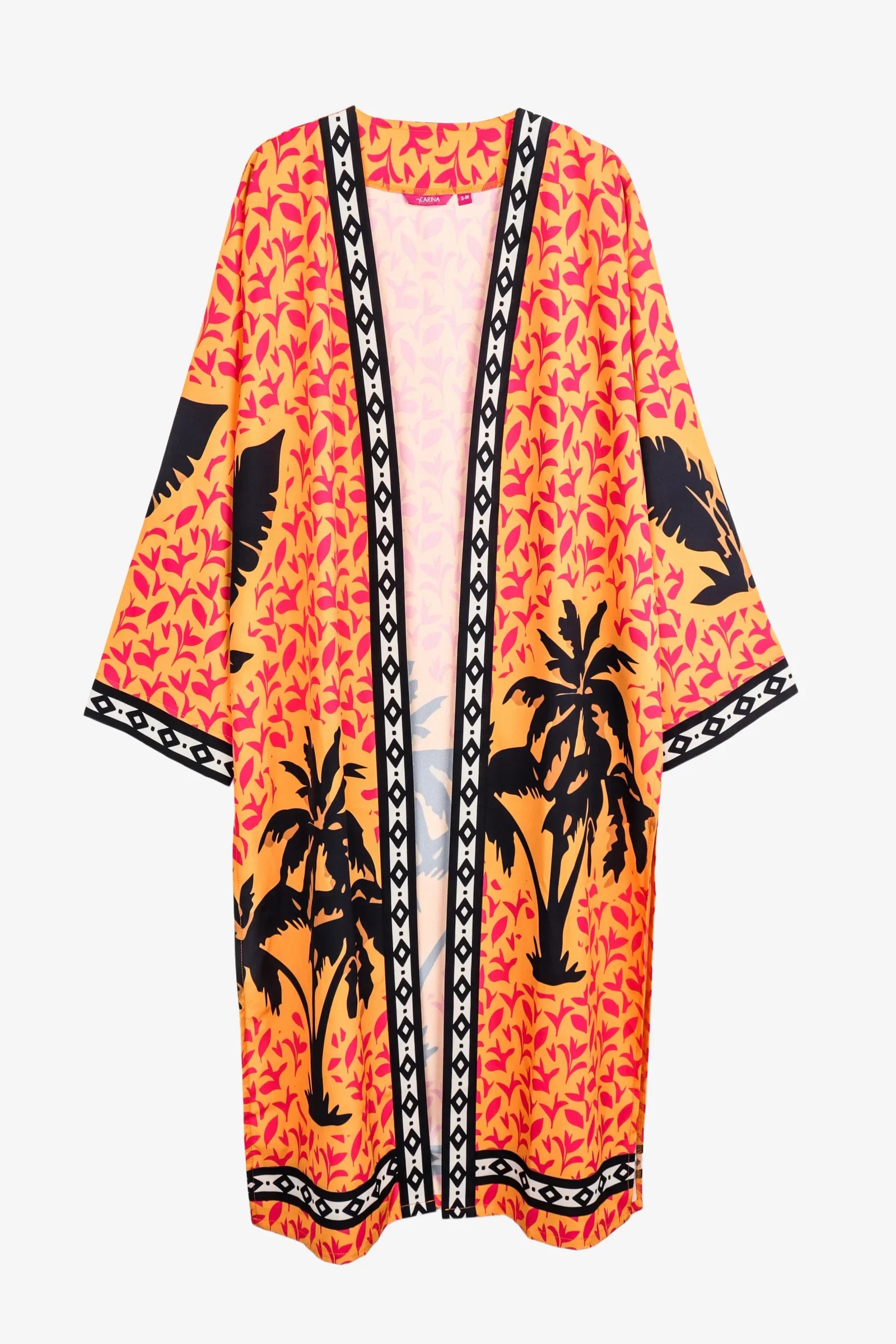 كيمونو بطبعة أشجار نخيل ملون