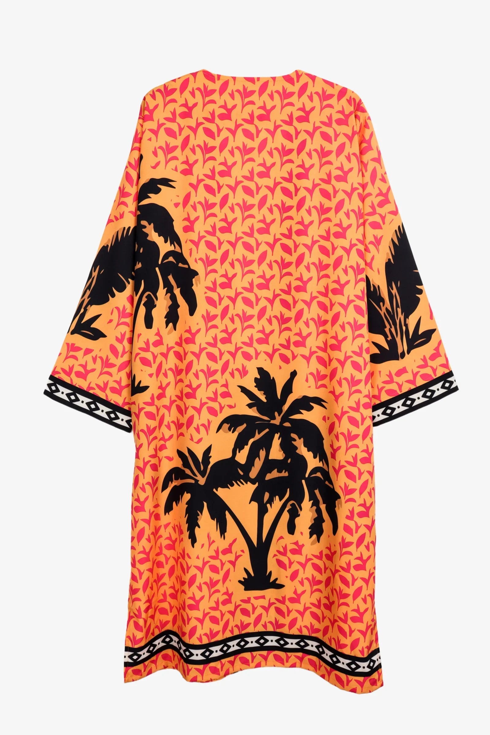 Colorful Palm Printed Kimono