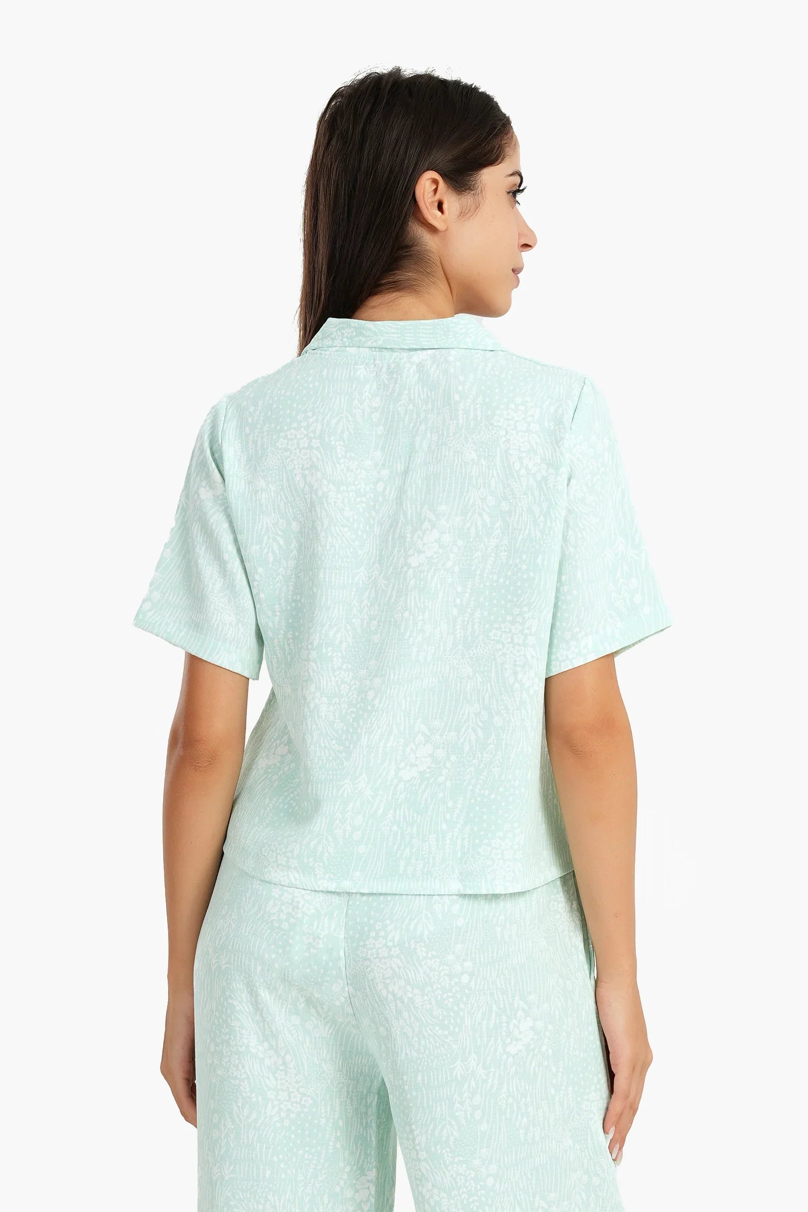 Self Pattern Pyjama Shirt Top