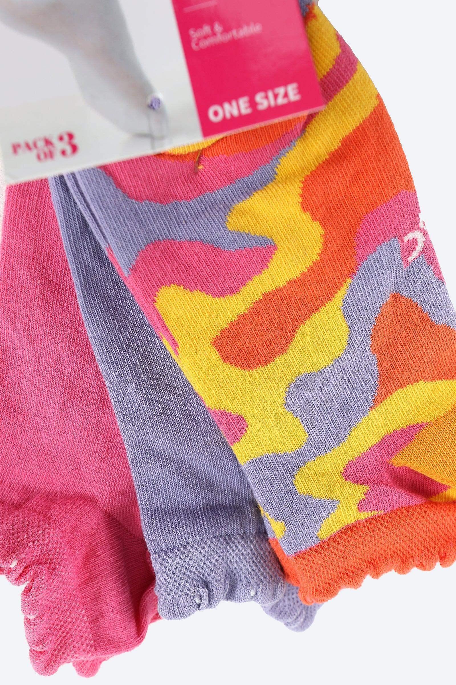 Ankle Length Socks - 3 Pairs - Carina - كارينا