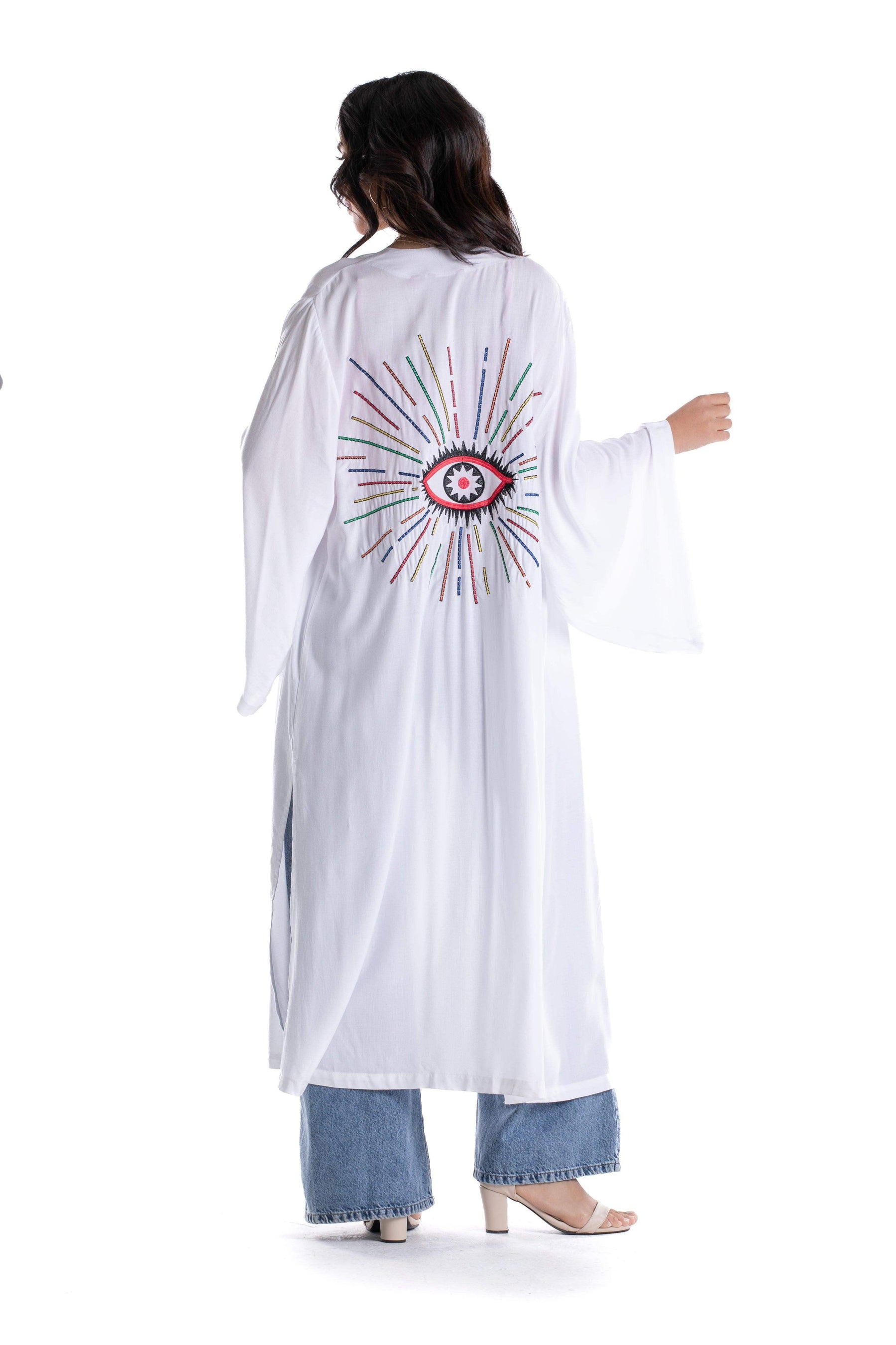 Back Eye Embroidery Kimono - Carina - كارينا