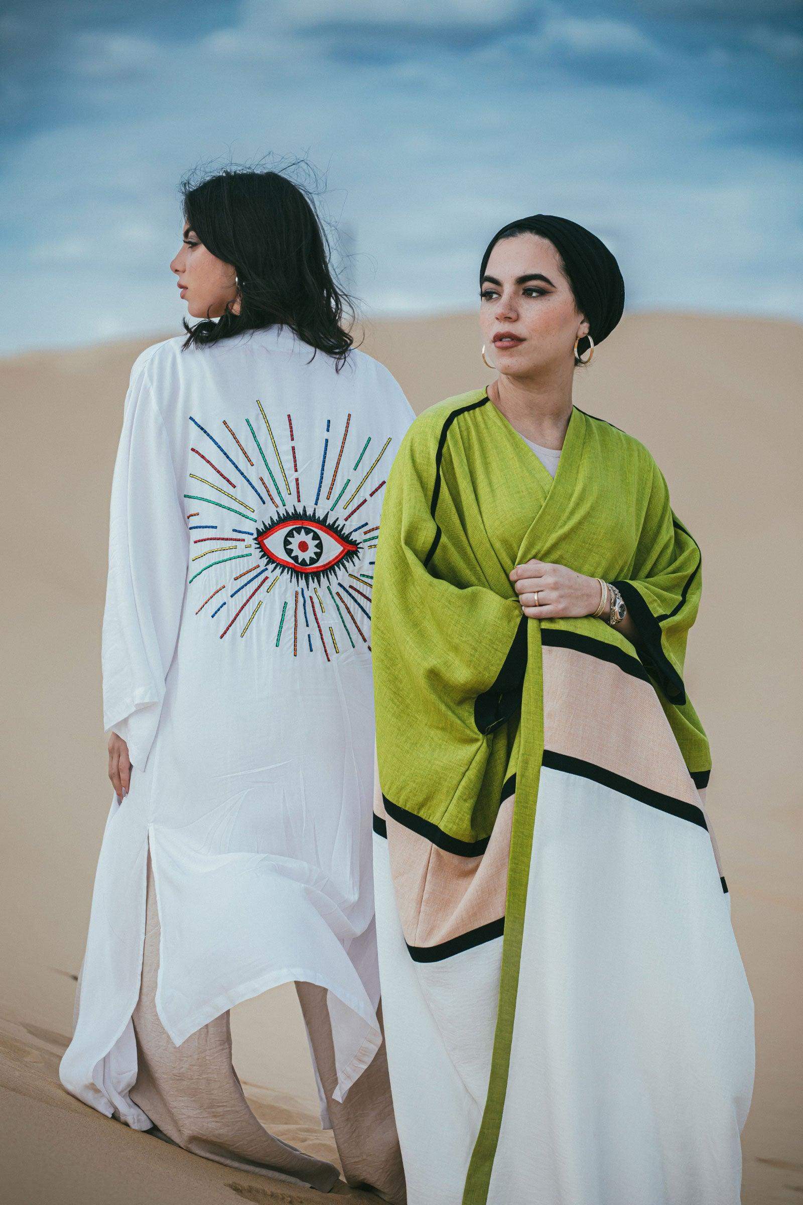 Back Eye Embroidery Kimono - Carina - كارينا