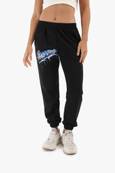 Black Printed Lounge Jogger - Carina - كارينا